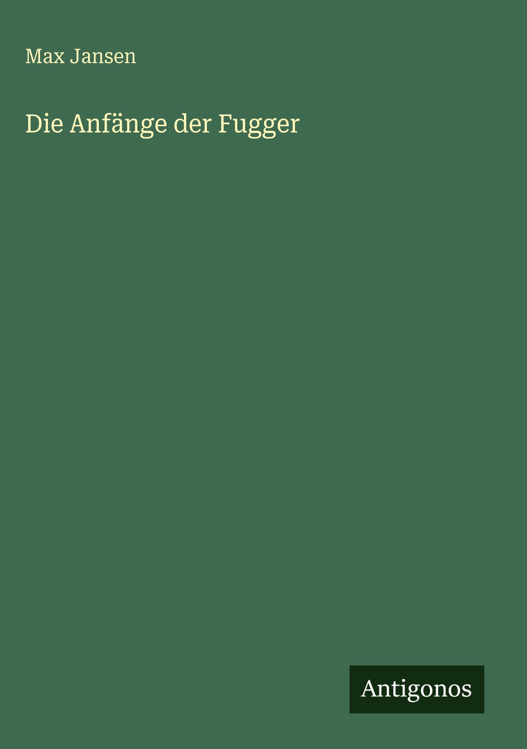 Vorderes Coverbild Die Anfänge der Fugger