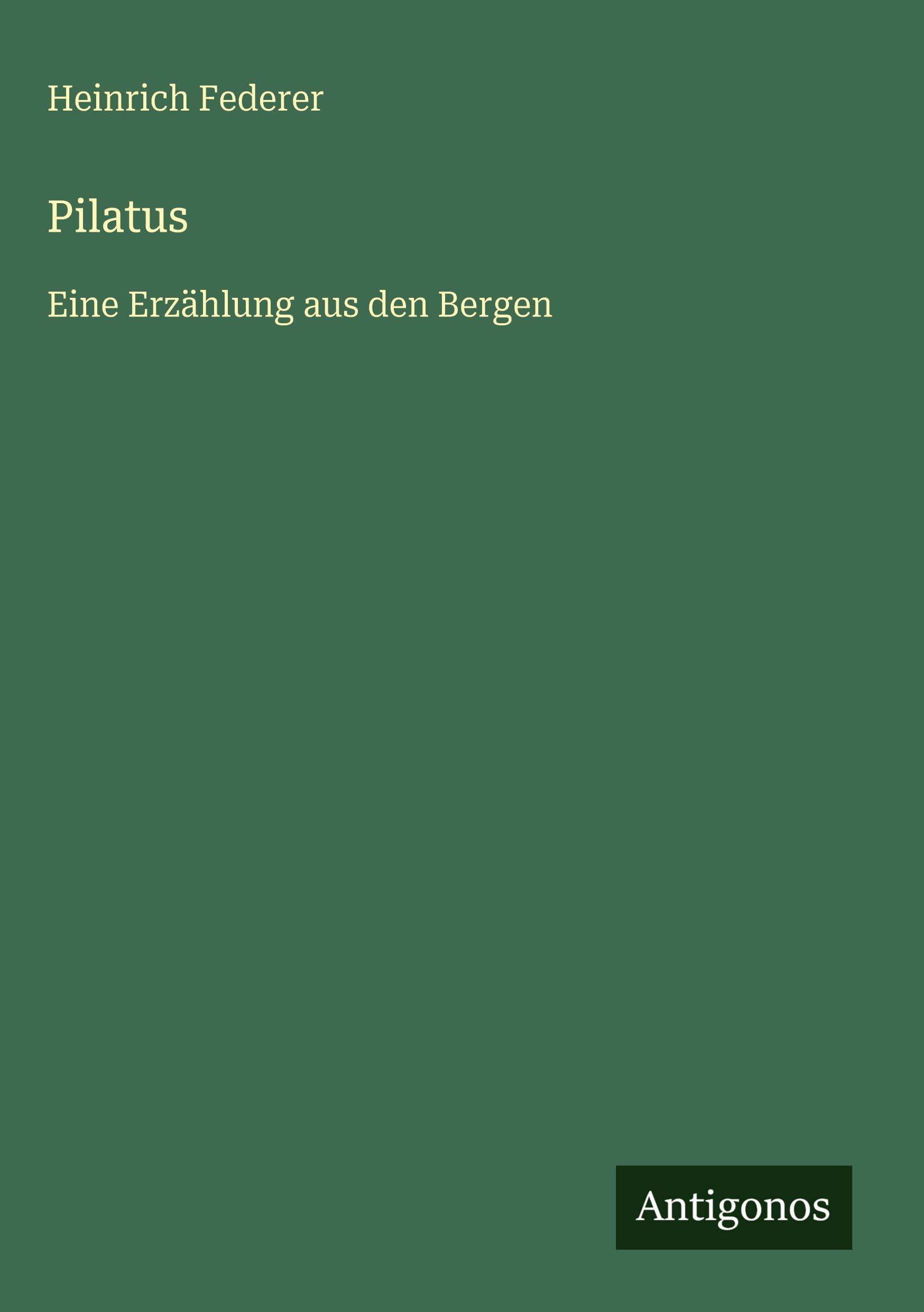 Vorderes Coverbild Pilatus