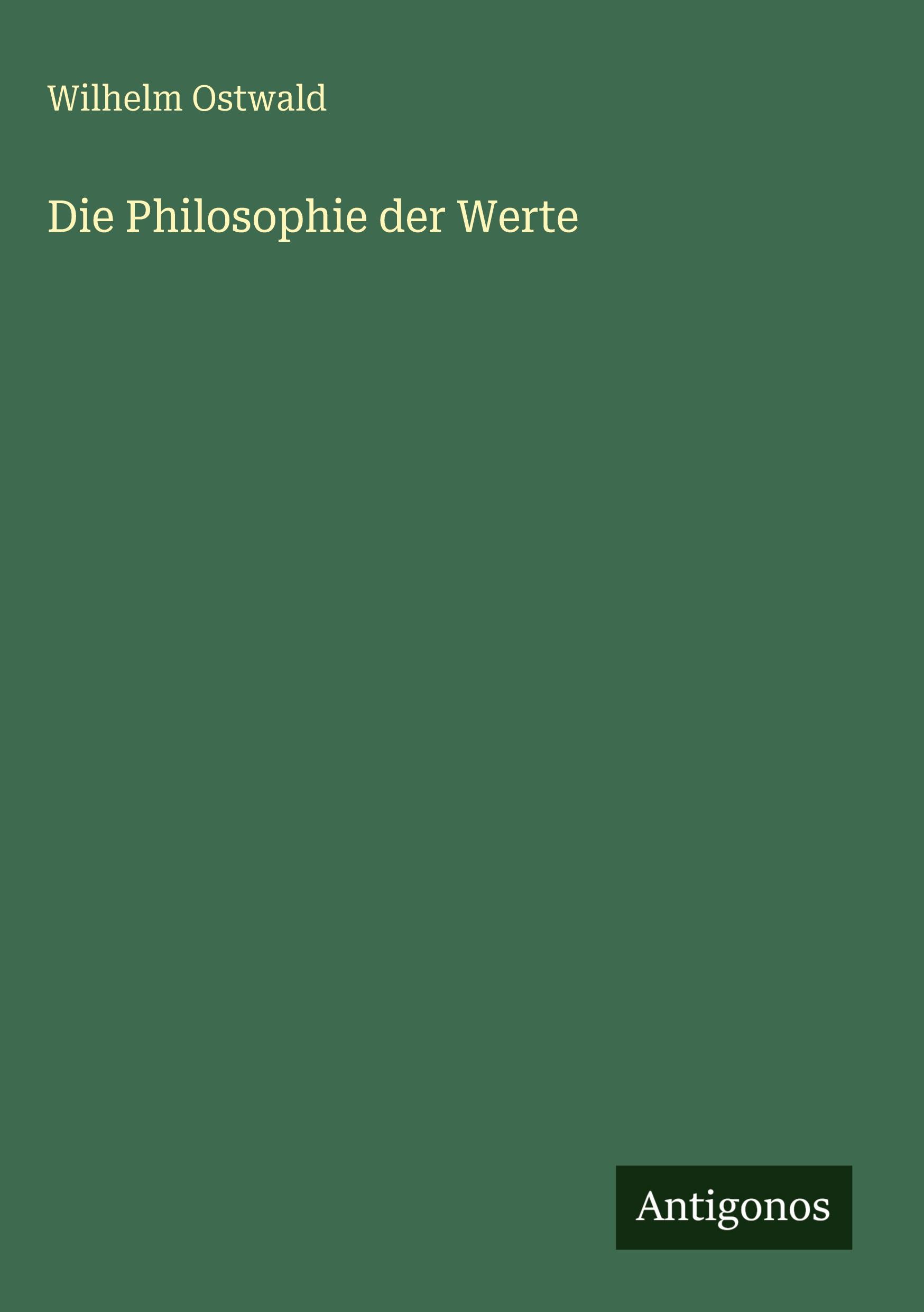 Vorderes Coverbild Die Philosophie der Werte