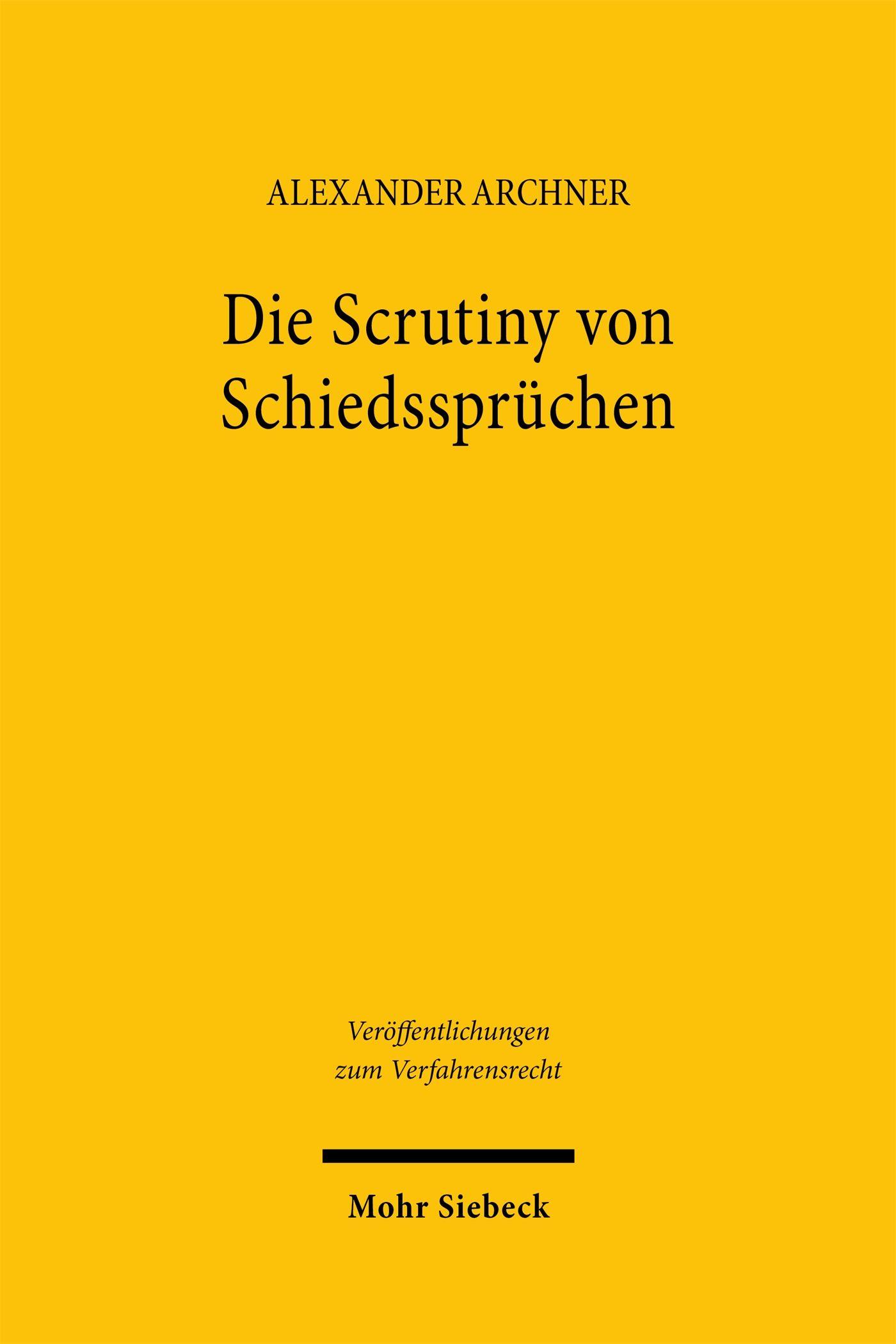 Vorderes Coverbild Die Scrutiny von Schiedssprüchen