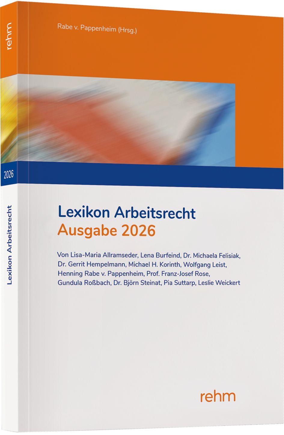 Vorderes Coverbild Lexikon Arbeitsrecht 2026