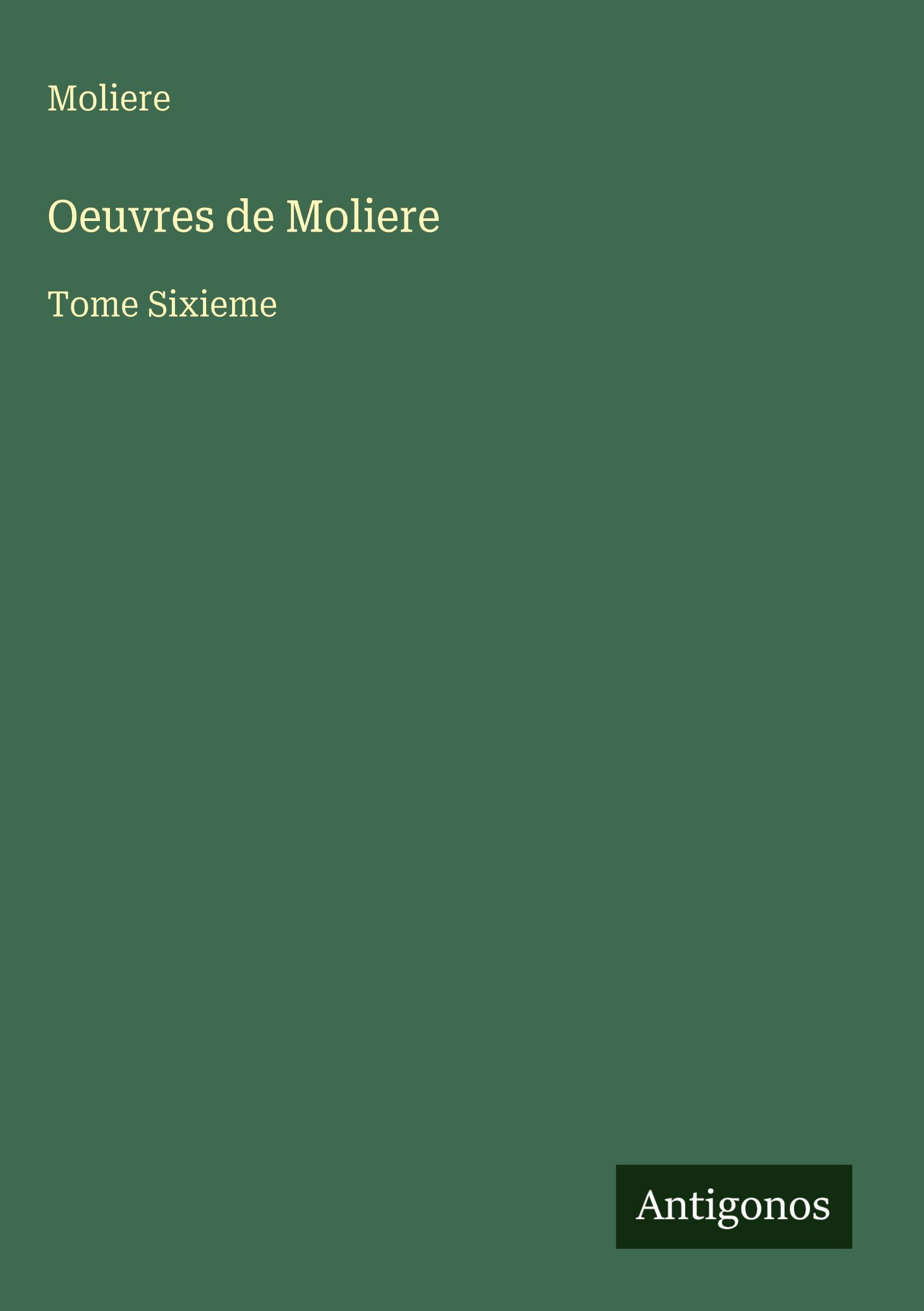 Vorderes Coverbild Oeuvres de Moliere