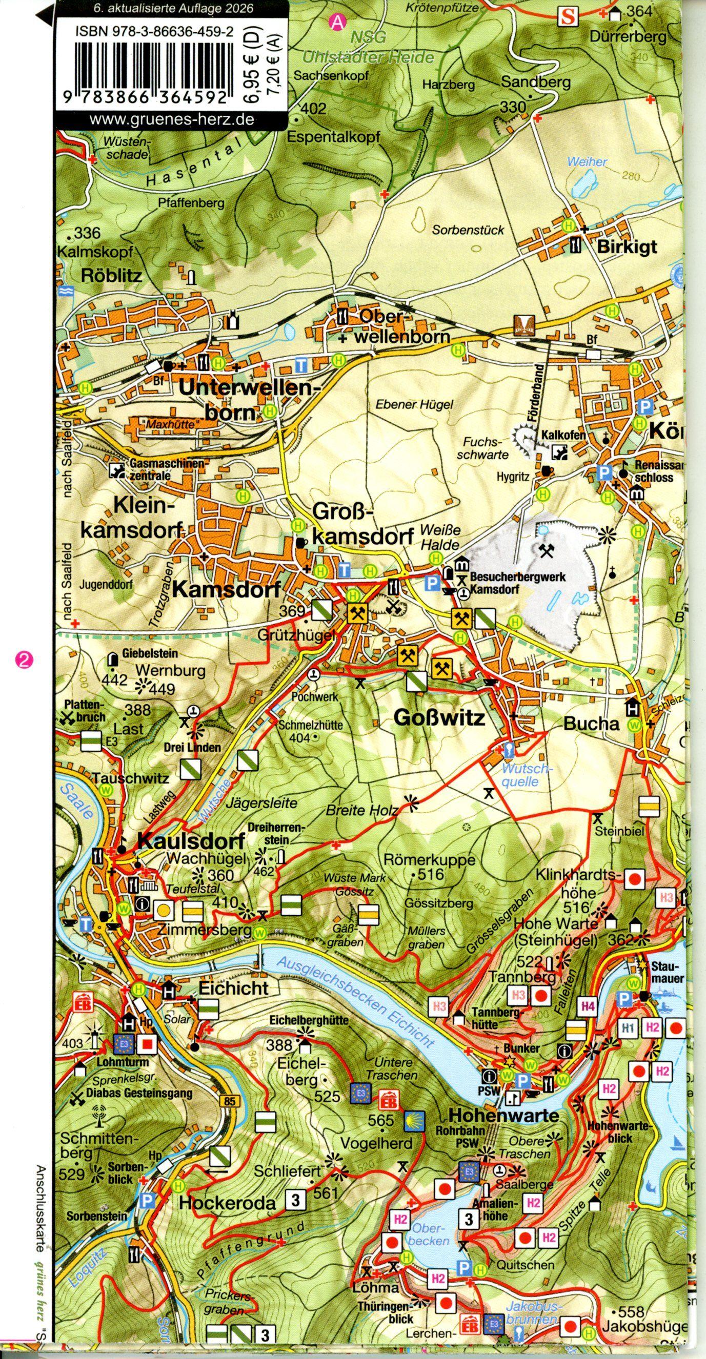 Beispielinhalt (Bild) Wanderkarte Saalestauseen