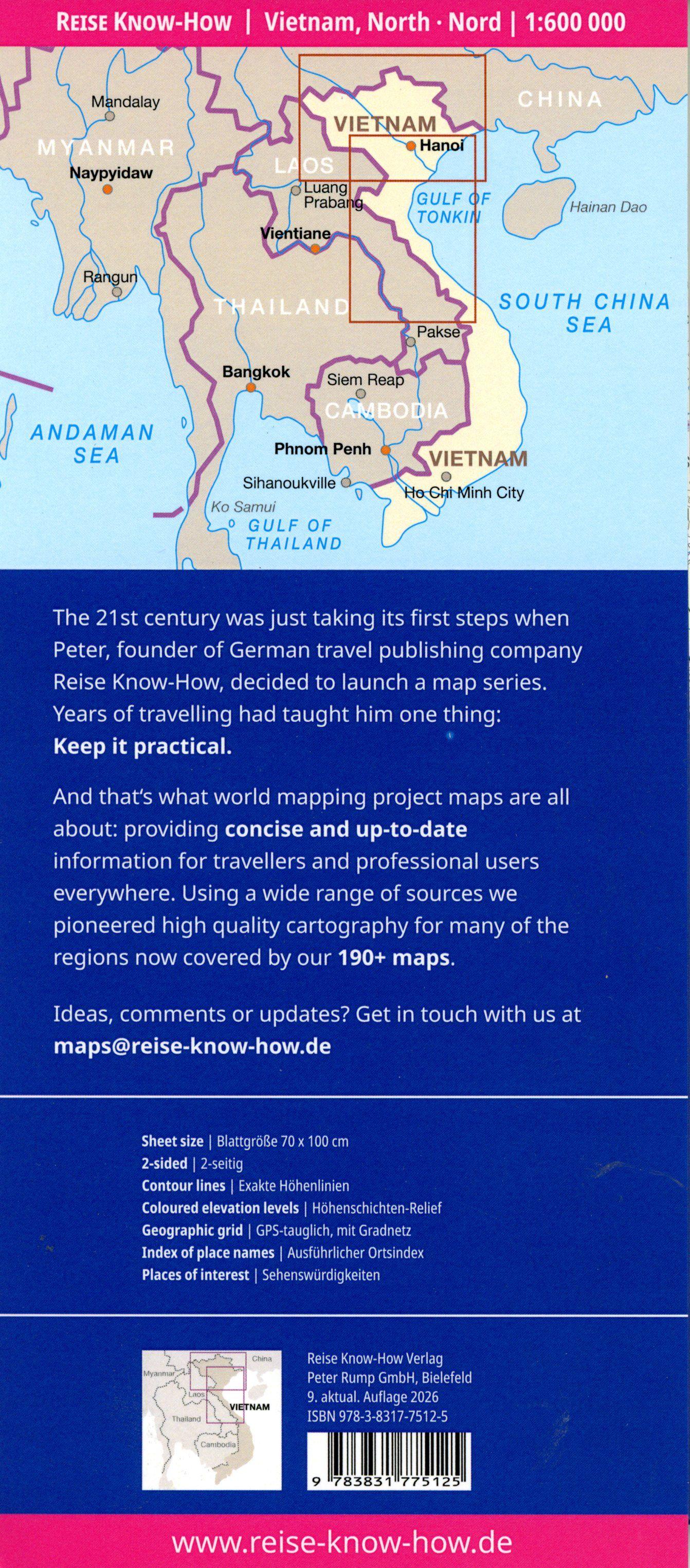 Beispielinhalt (Bild) Reise Know-How Landkarte Vietnam, Nord | Vietnam, North (1:600.000)