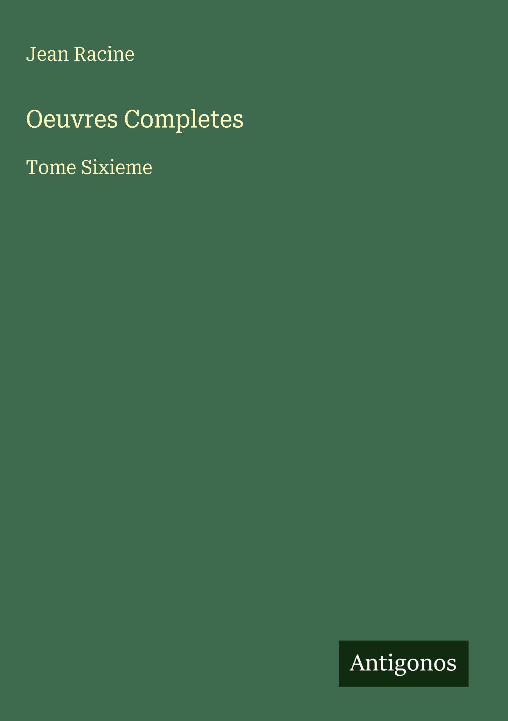 Vorderes Coverbild Oeuvres Completes