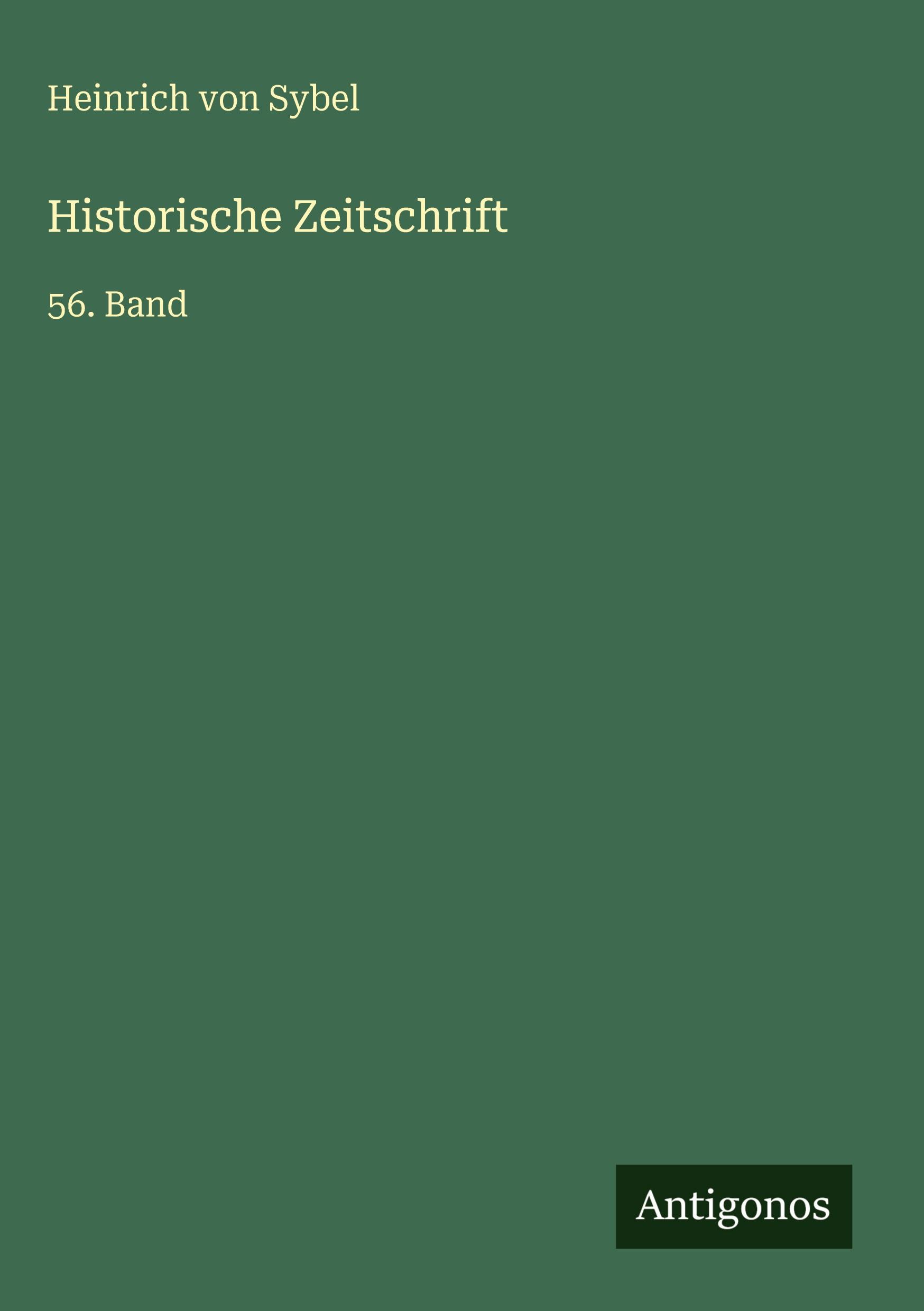Vorderes Coverbild Historische Zeitschrift