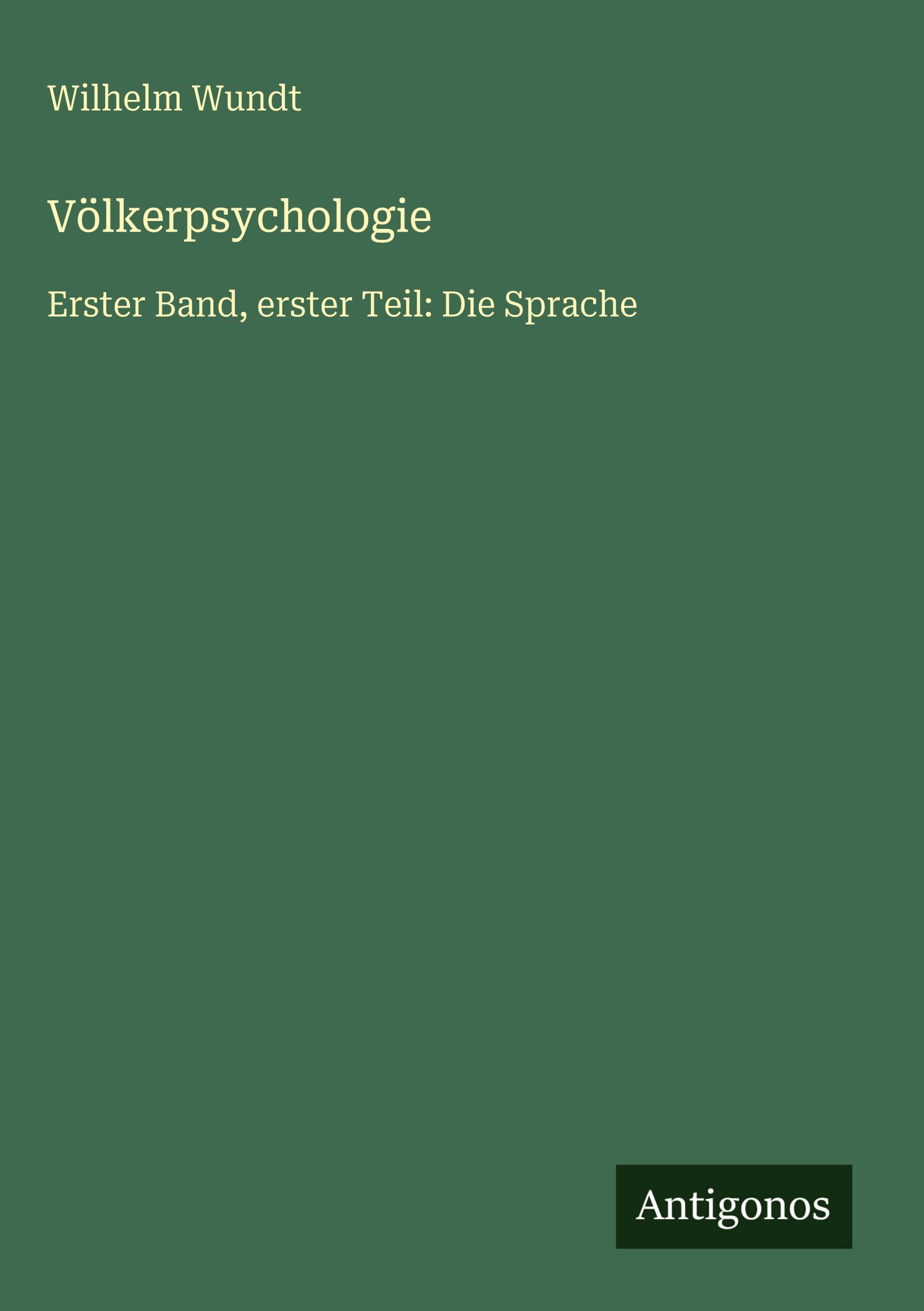 Vorderes Coverbild Völkerpsychologie