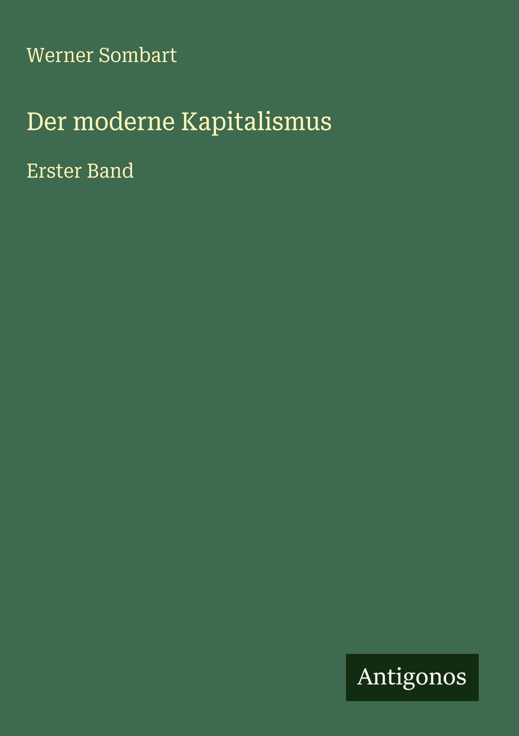 Vorderes Coverbild Der moderne Kapitalismus