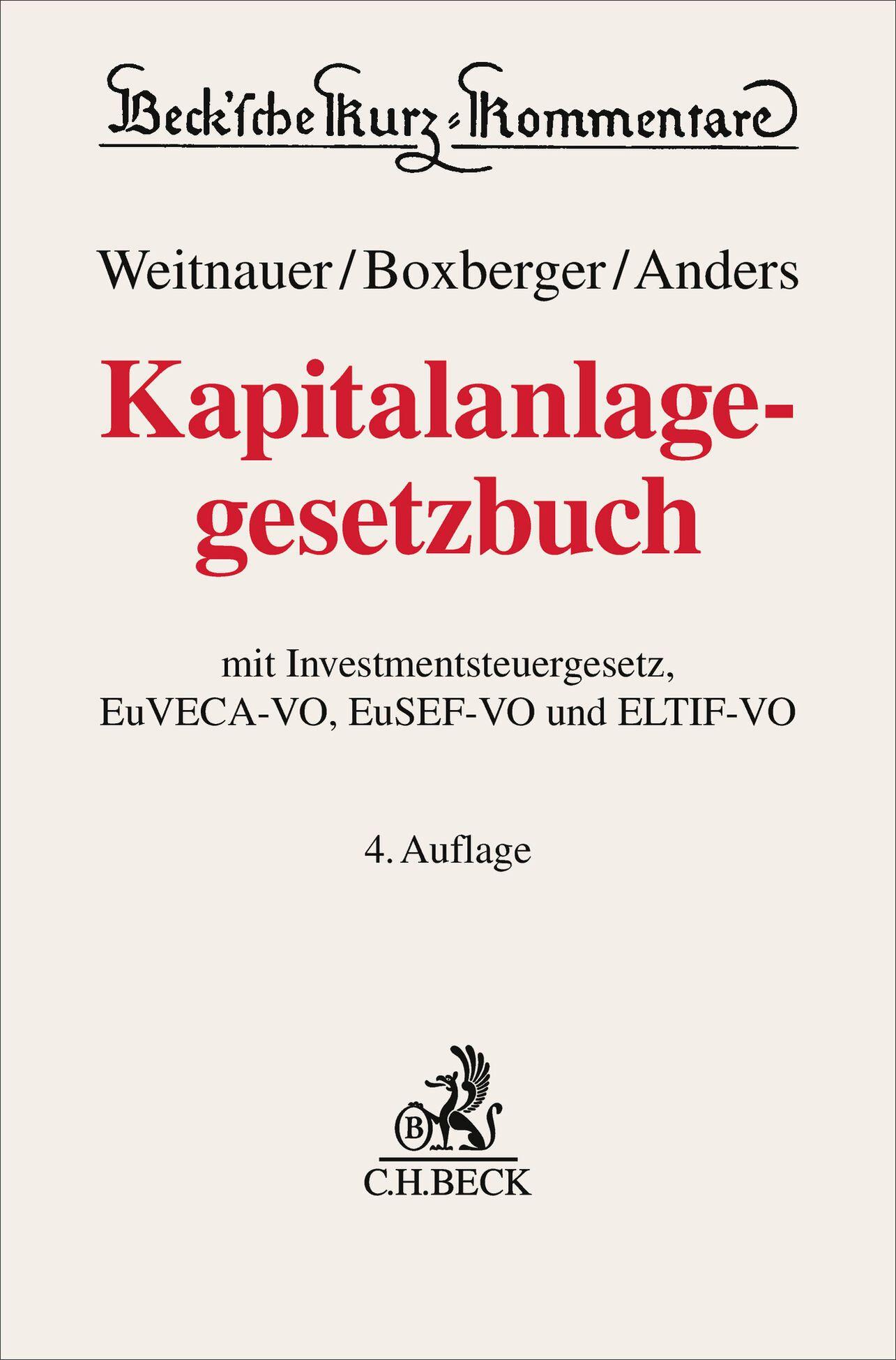 Vorderes Coverbild Kapitalanlagegesetzbuch. KAGB