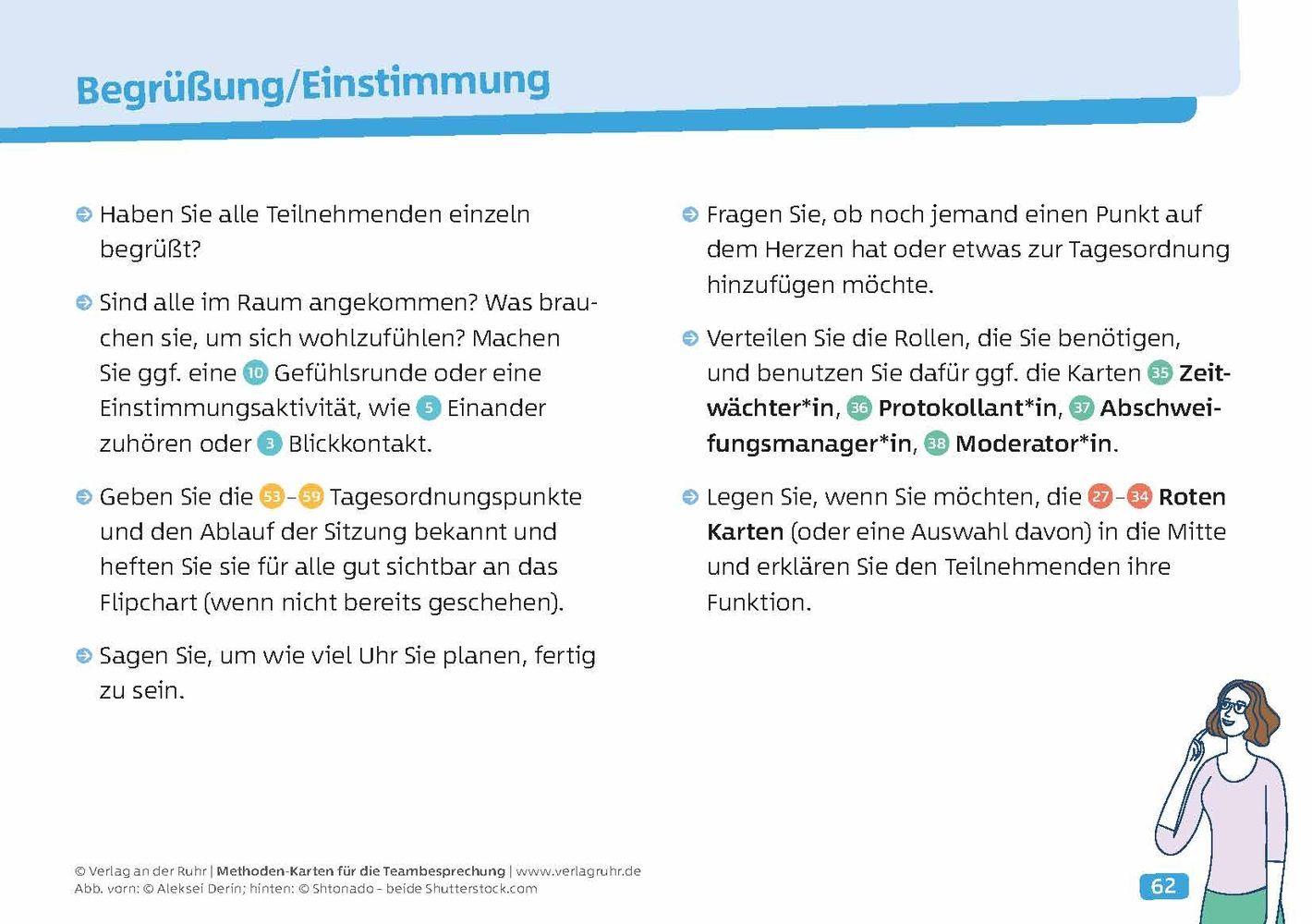 Beispielinhalt (Bild) Methoden-Karten für die Teambesprechung