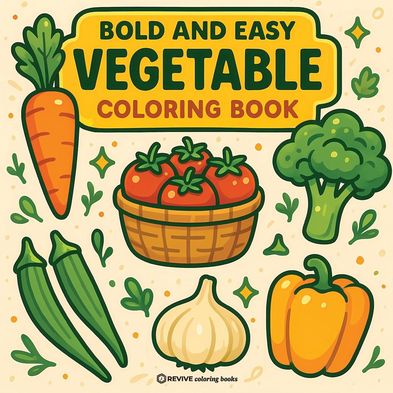 Vorderes Coverbild Bold & Easy Vegetable Coloring Book