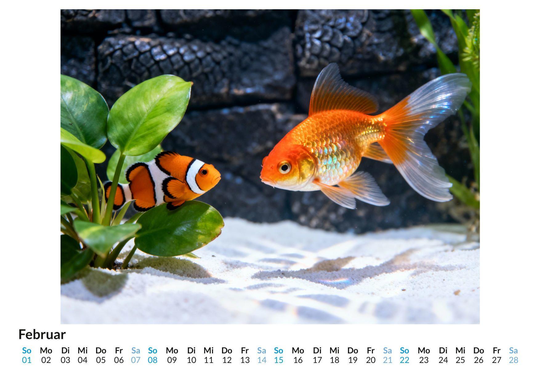 Beispielinhalt (Bild) Clownfisch & Goldfisch