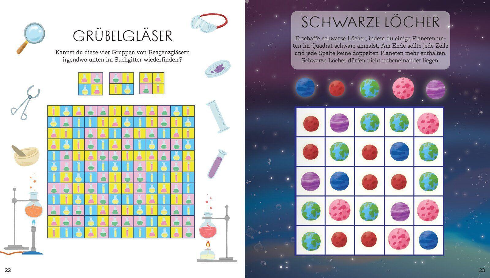 Beispielinhalt (Bild) Mein MINT-Spaßbuch - Knobeln mit Einstein