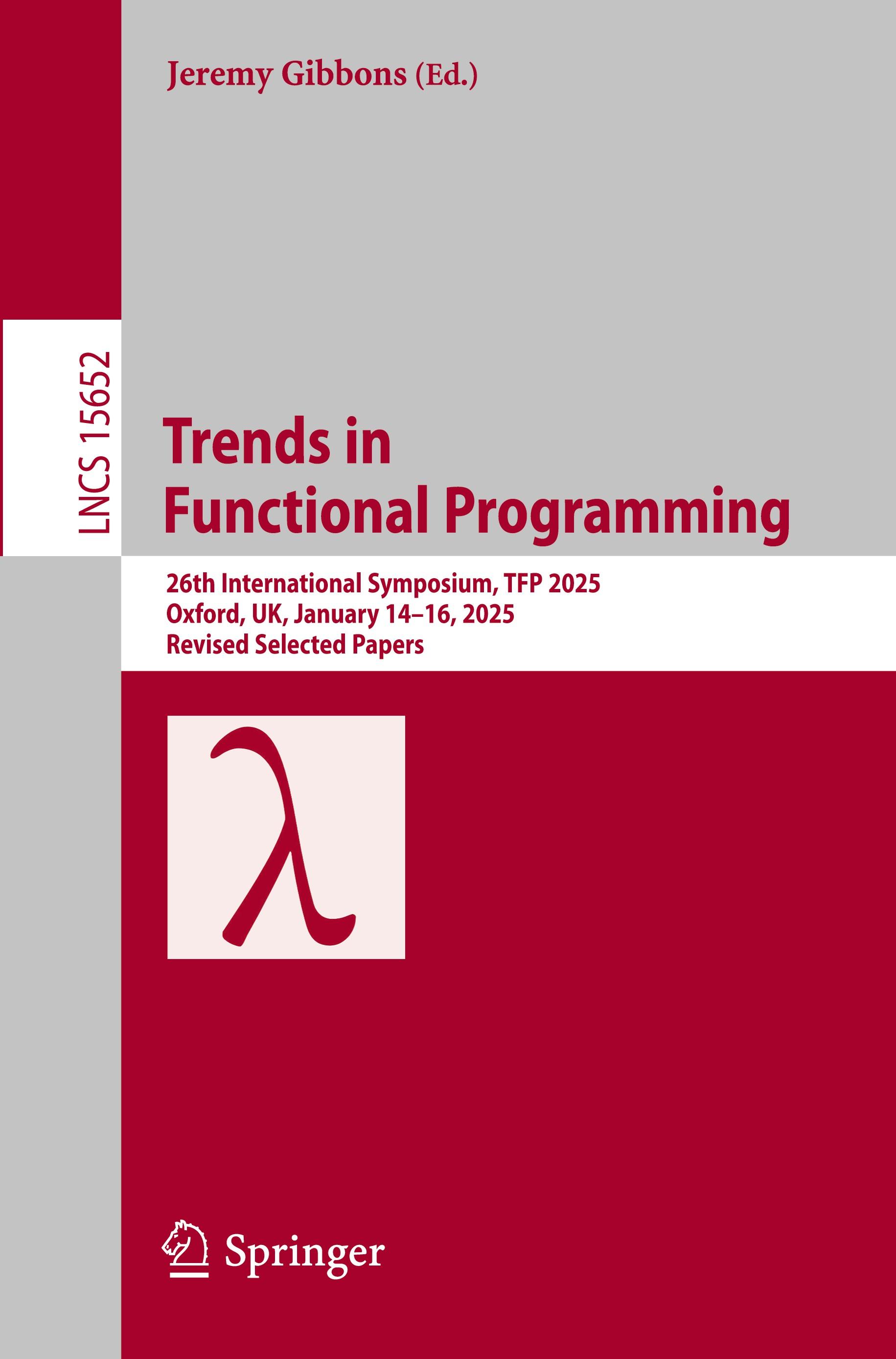 Vorderes Coverbild Trends in Functional Programming