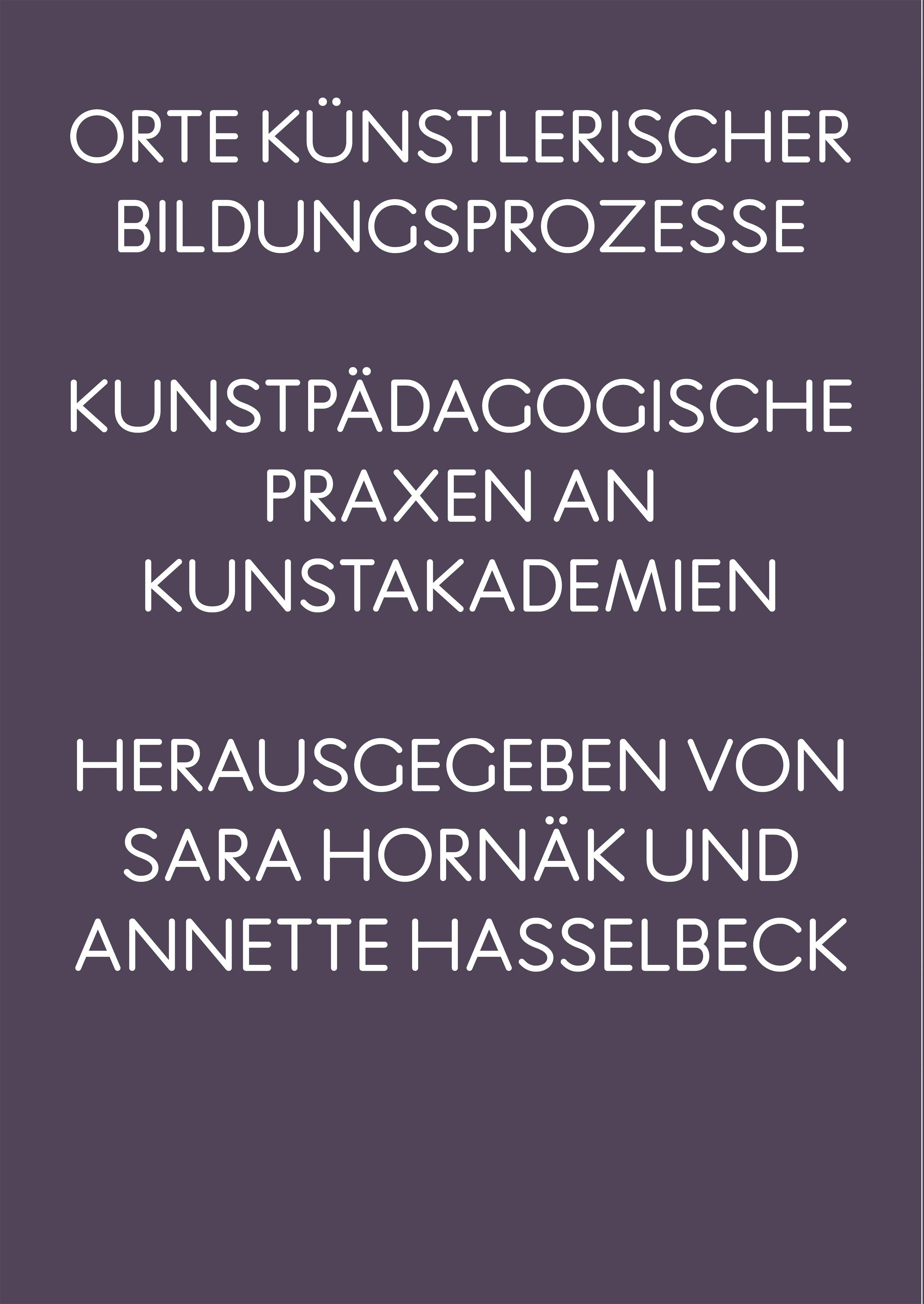 Vorderes Coverbild Orte künstlerischer Bildungsprozesse