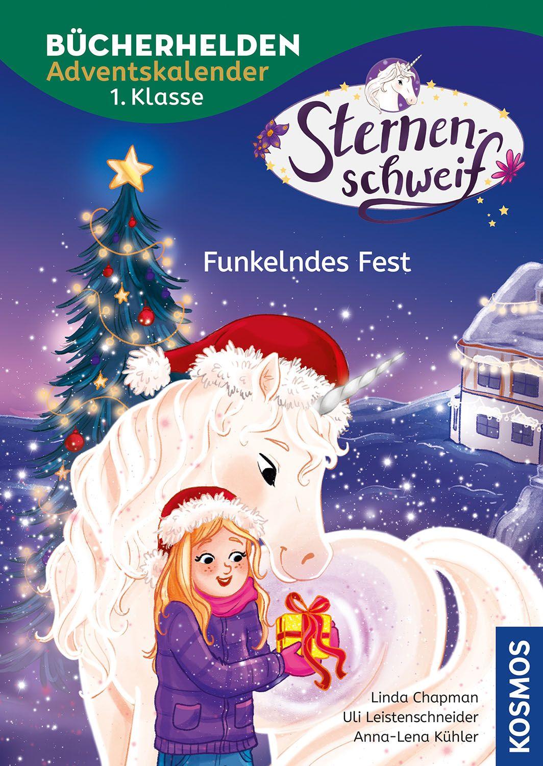Vorderes Coverbild Sternenschweif, Bücherhelden 1. Klasse, Adventskalender, Funkelndes Fest