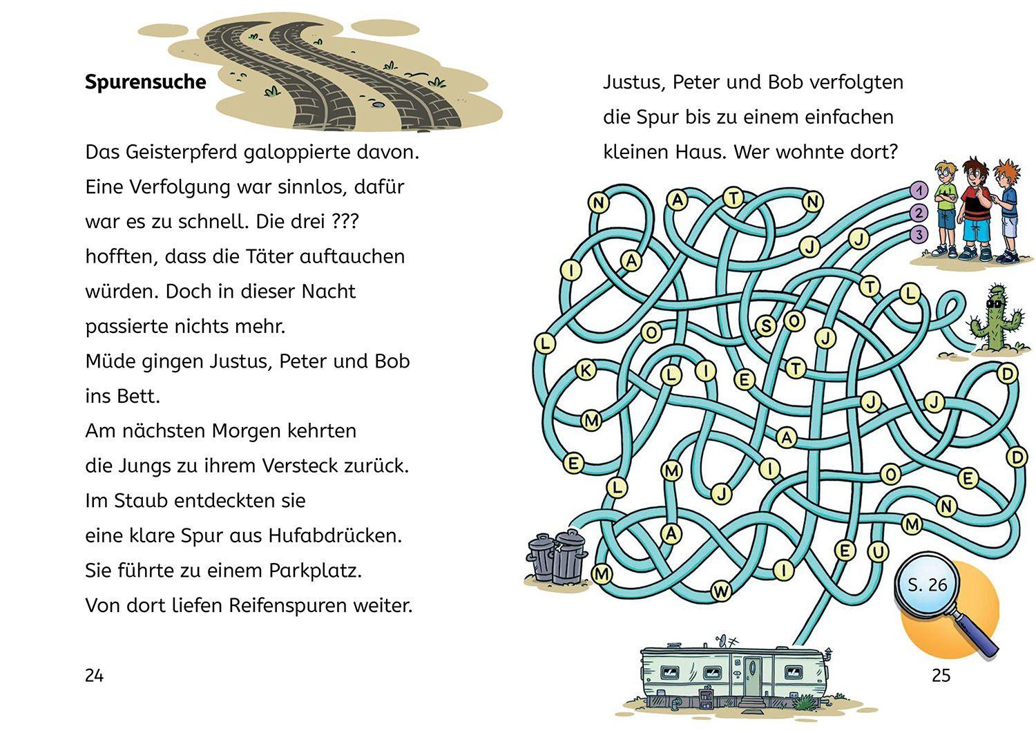 Beispielinhalt (Bild) Die drei ??? Kids, Bücherhelden 2. Klasse, Spuk in der Wüste