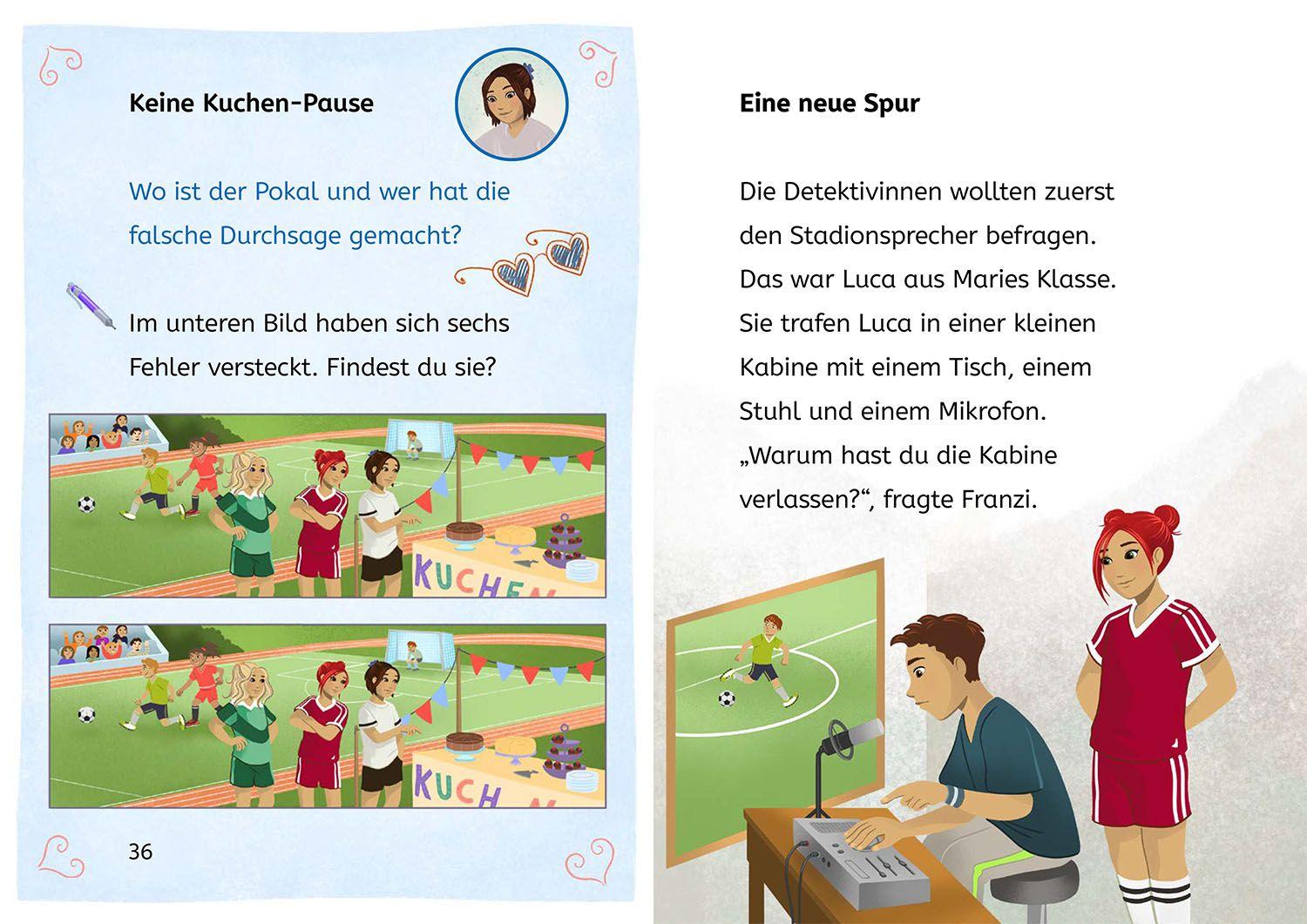 Beispielinhalt (Bild) Die drei !!!, Bücherhelden 2. Klasse, Falsches Spiel beim Fußball