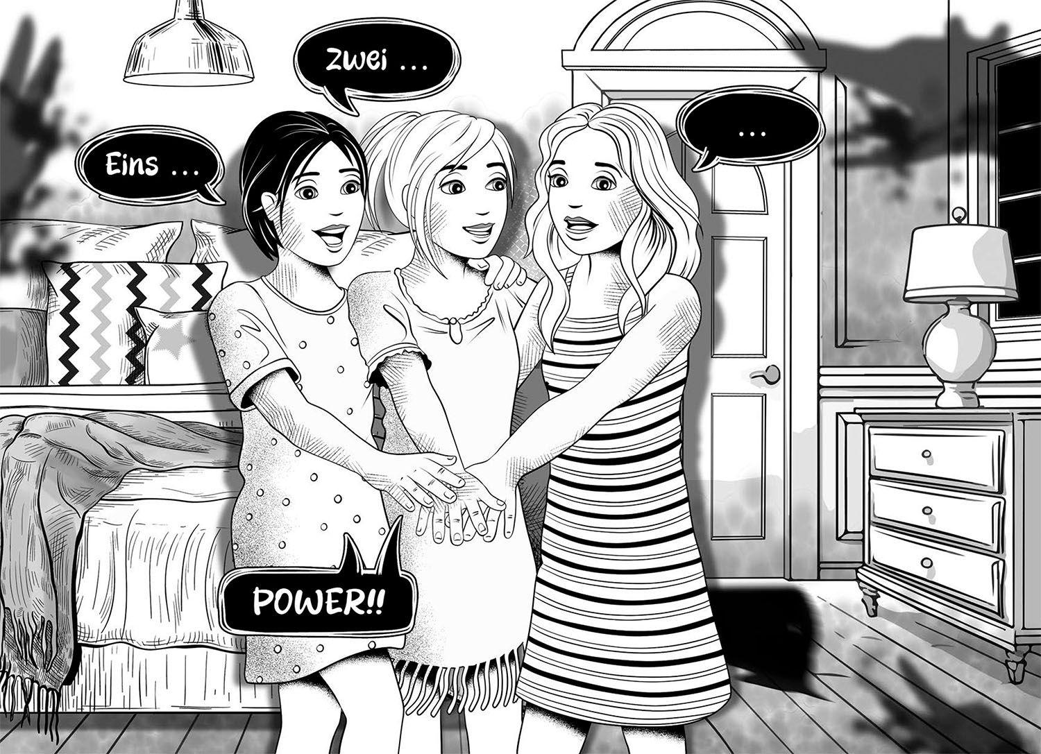 Beispielinhalt (Bild) Die drei !!!, Das Versteck im Meer