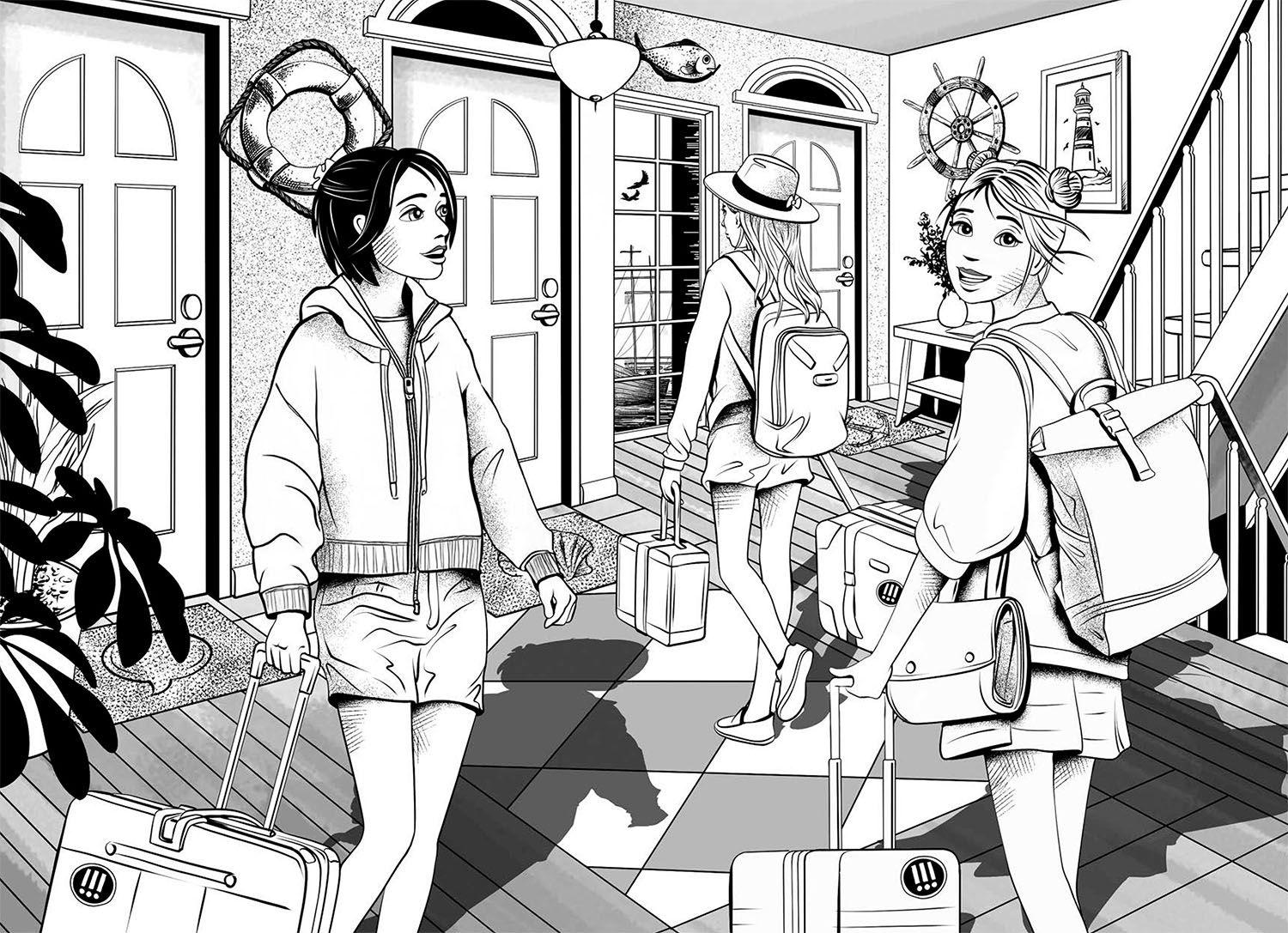 Beispielinhalt (Bild) Die drei !!!, Das Versteck im Meer