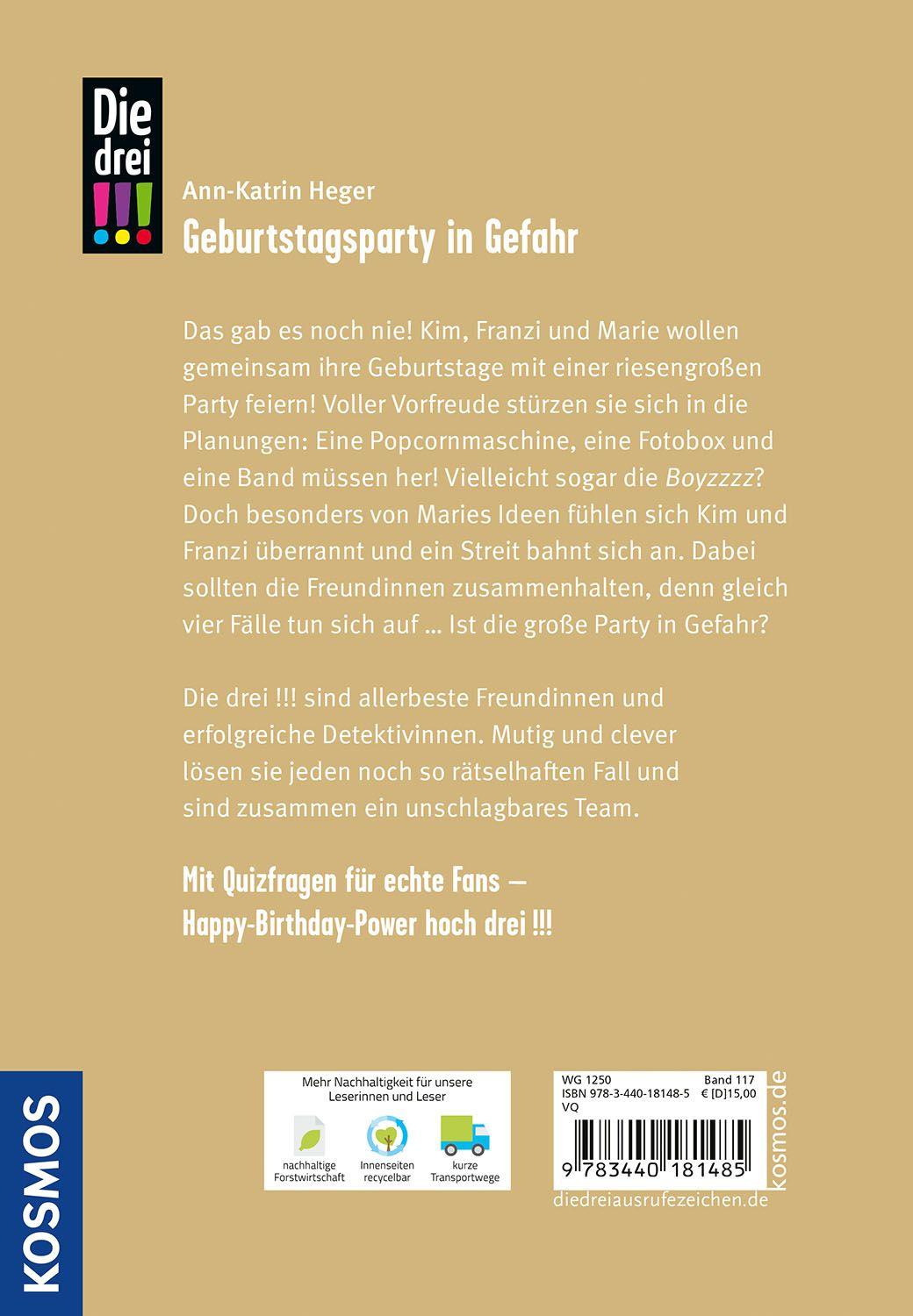 Beispielinhalt (Bild) Die drei !!!, 117, Geburtstagsparty in Gefahr
