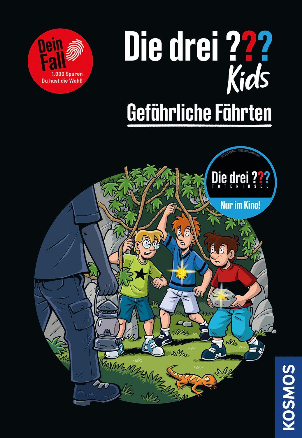 Vorderes Coverbild Die drei ??? Kids Dein Fall, Gefährliche Fährten
