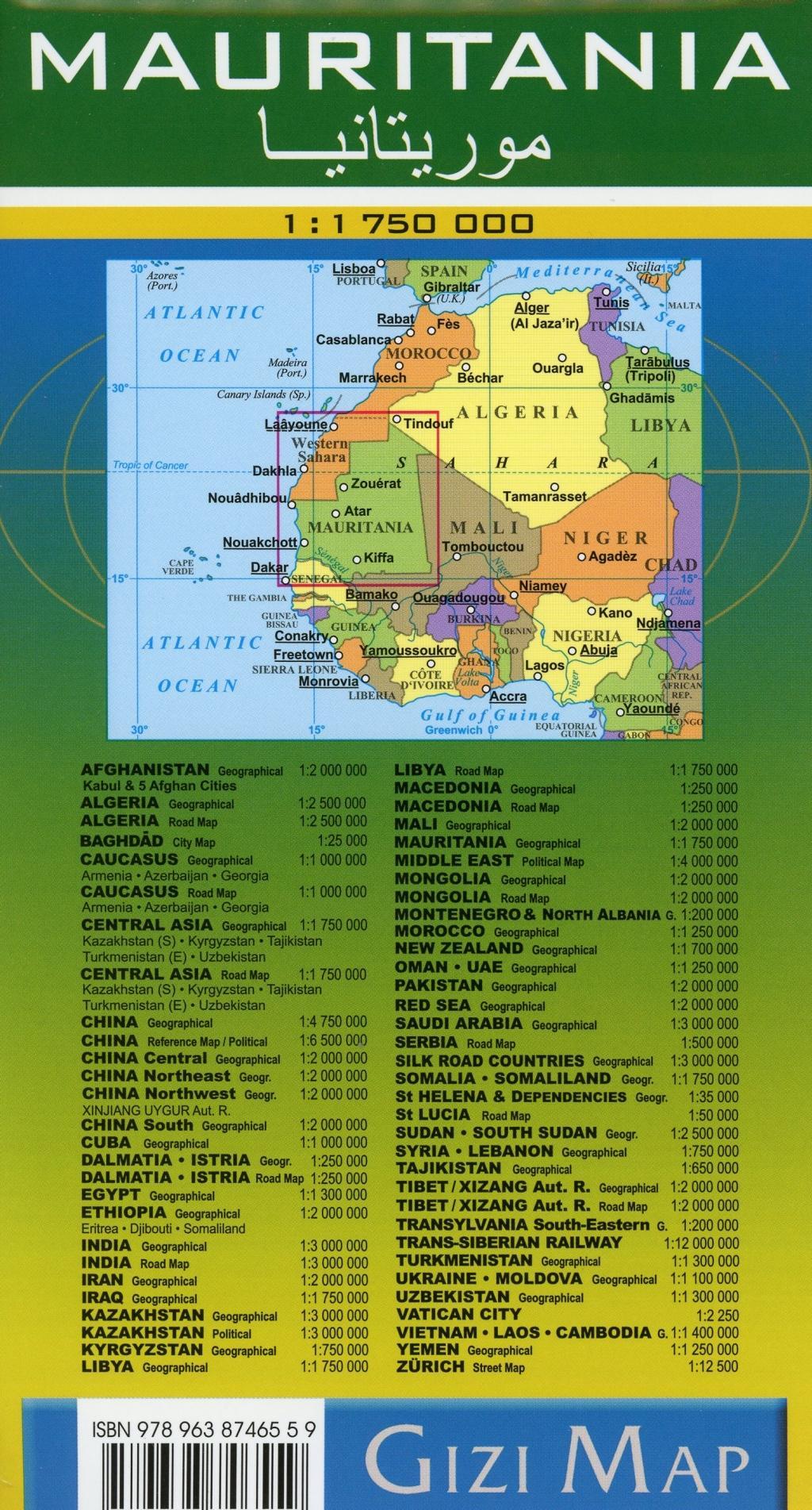 Beispielinhalt (Bild) Mauritania Geographical Map 1 : 1 750 000