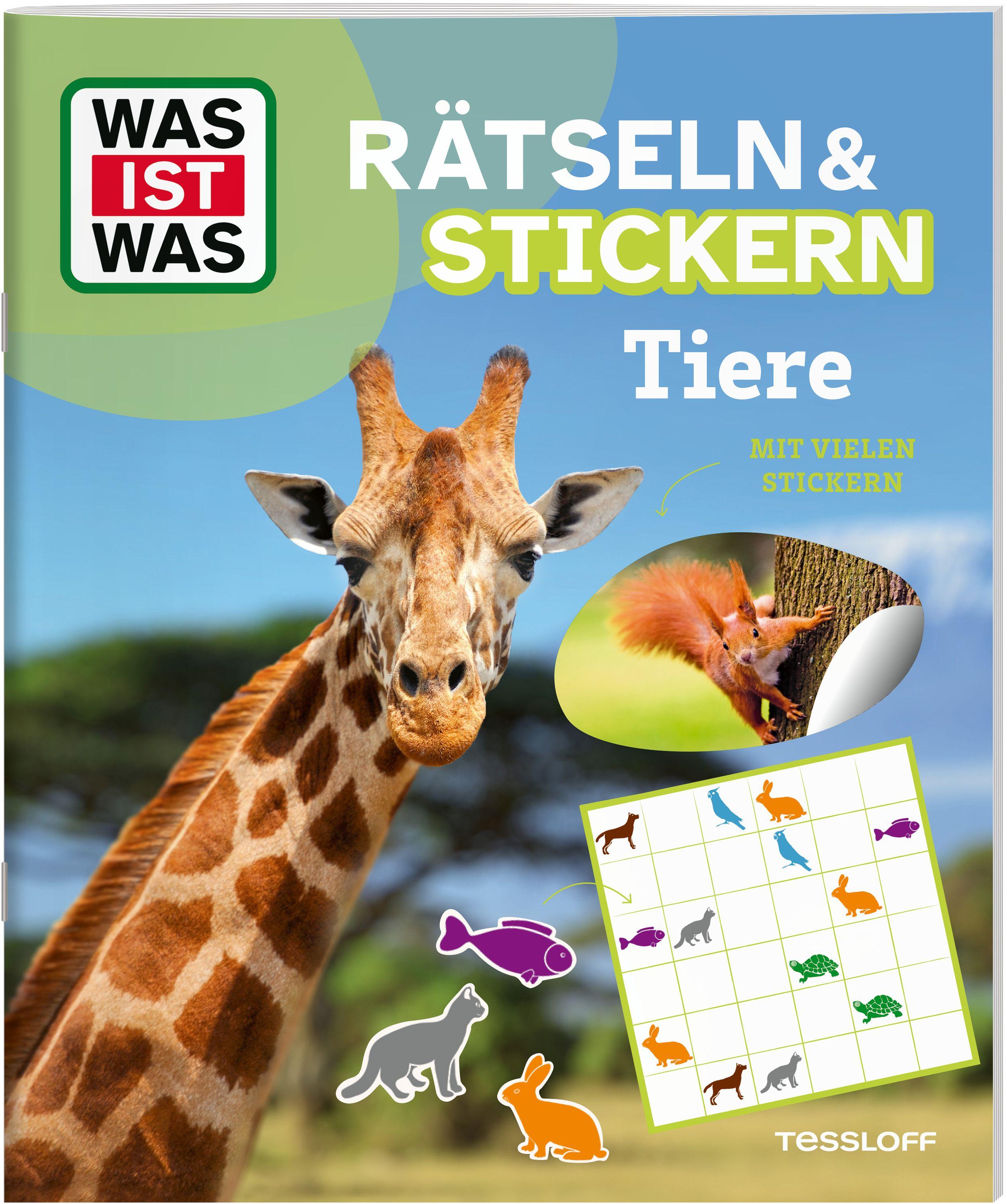 Vorderes Coverbild WAS IST WAS Rätseln und Stickern: Tiere