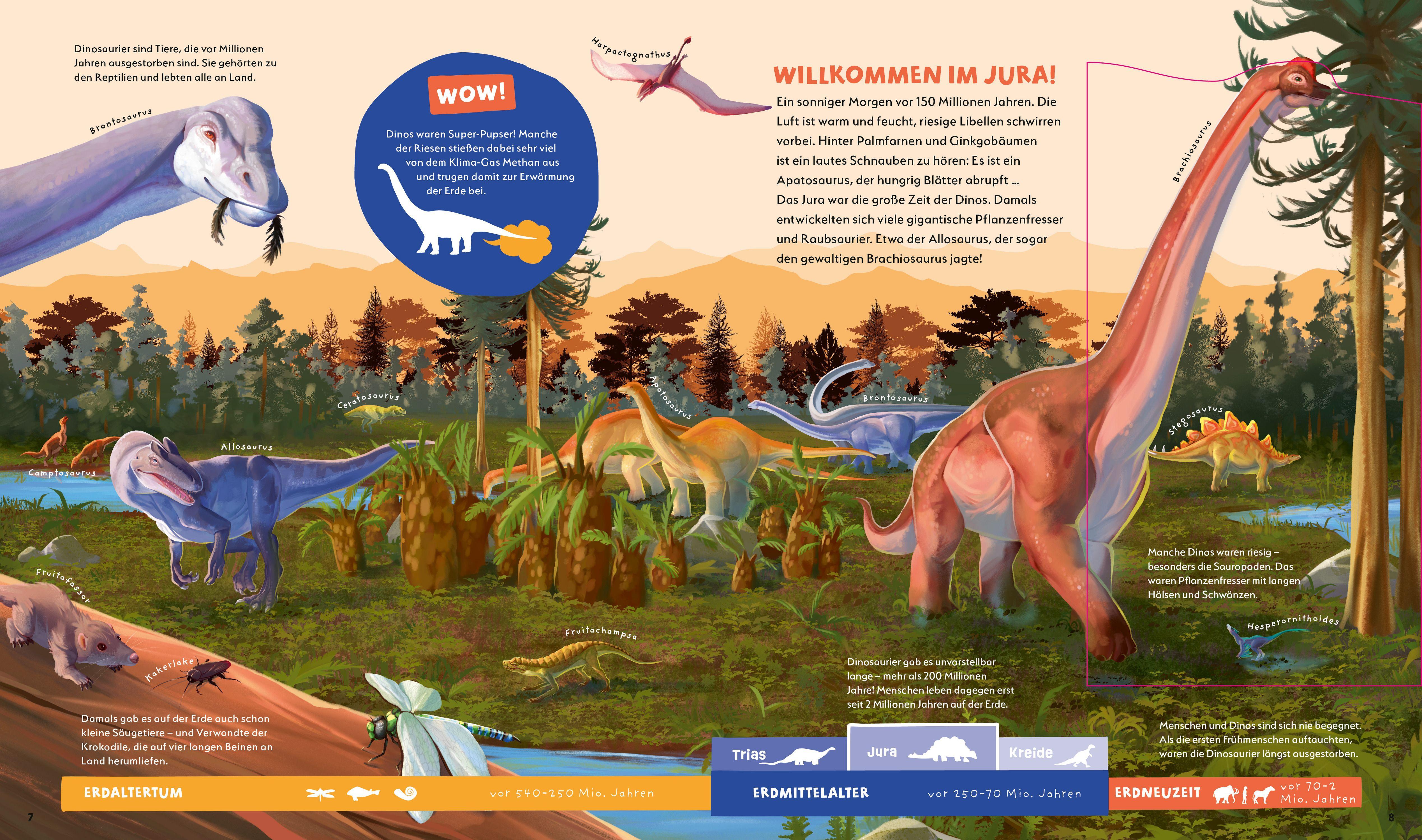 Beispielinhalt (Bild) WAS IST WAS Kids Dinosaurier. Gefährlich, gigantisch, genial