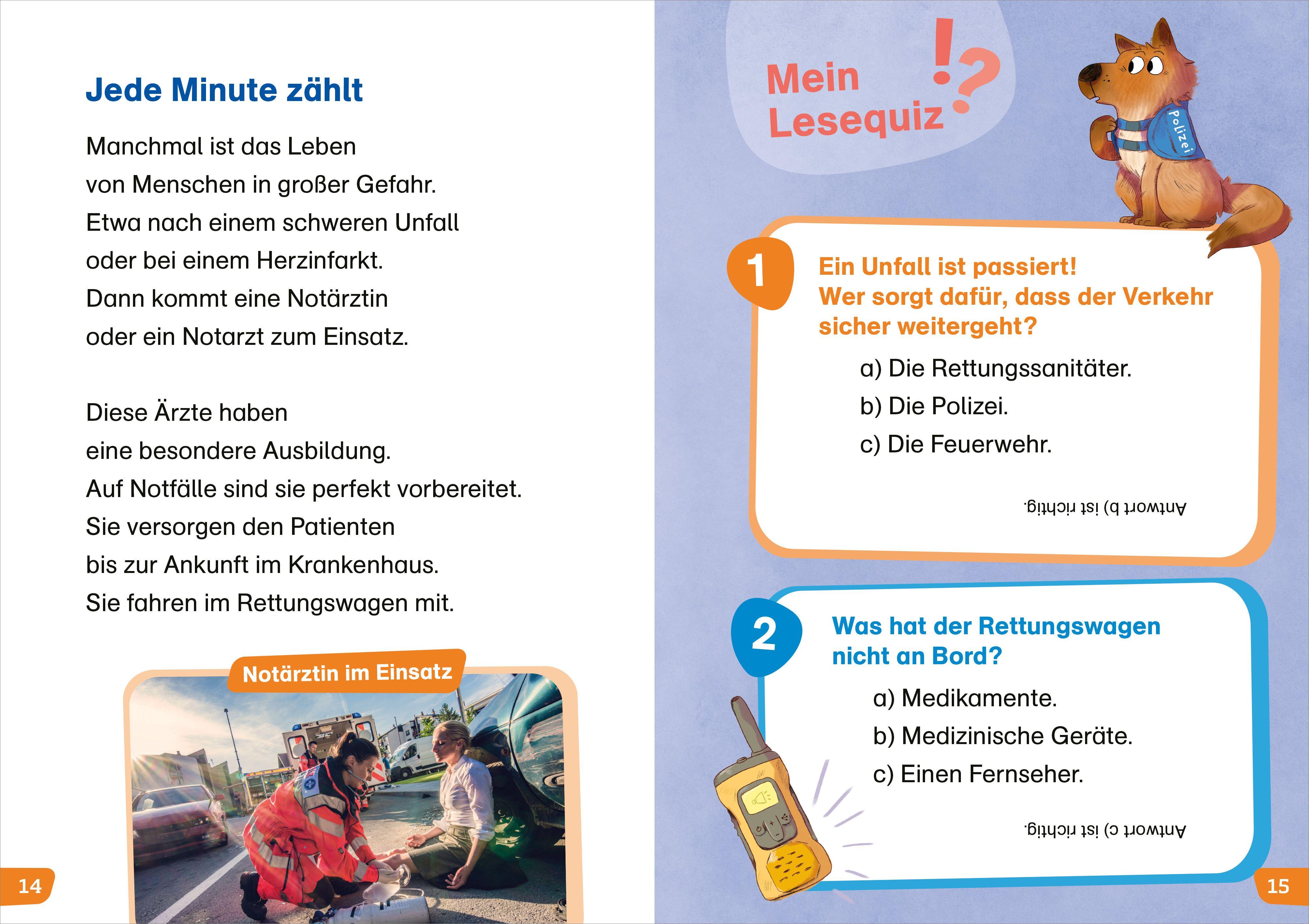 Beispielinhalt (Bild) WAS IST WAS Erstes Lesen easy! Rettungsdienste im Einsatz