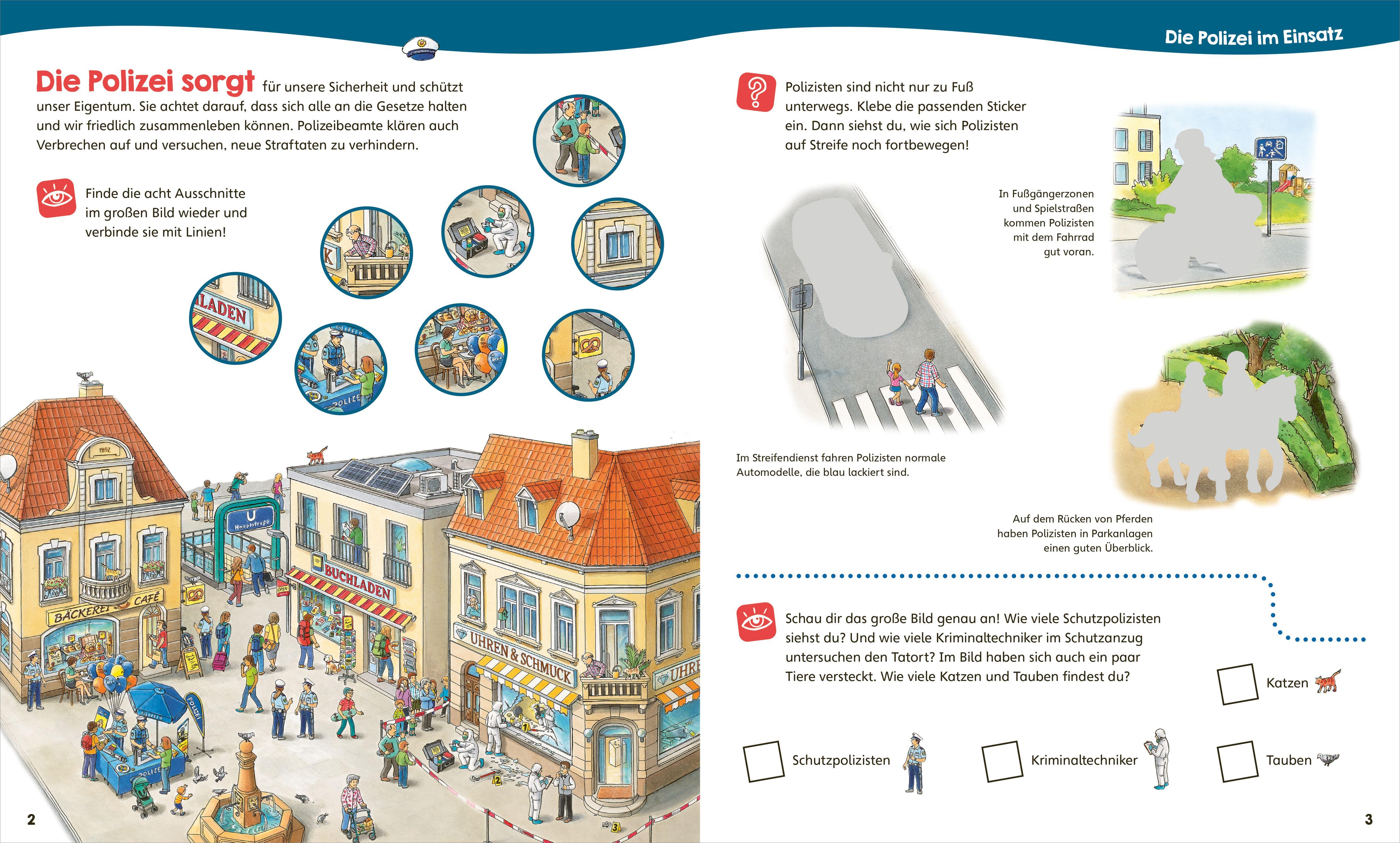 Beispielinhalt (Bild) WAS IST WAS Junior Mitmach-Heft Polizei
