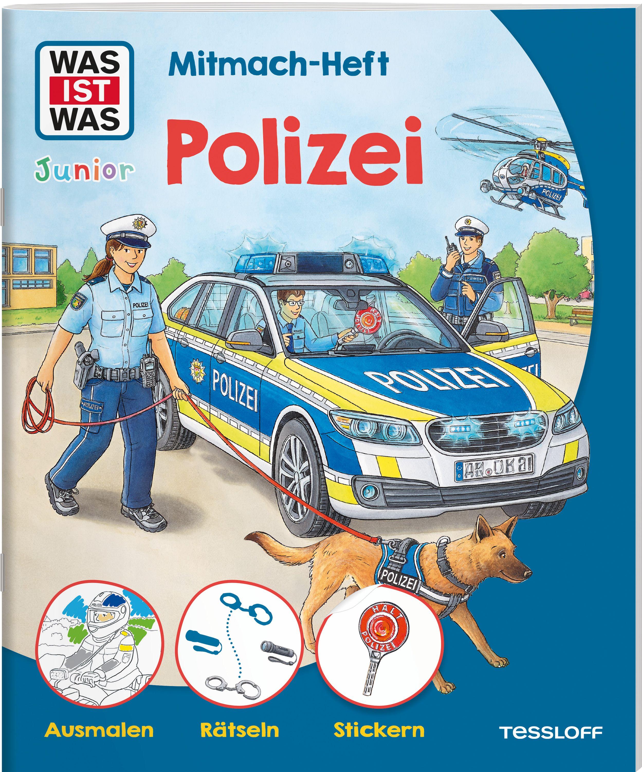 Vorderes Coverbild WAS IST WAS Junior Mitmach-Heft Polizei