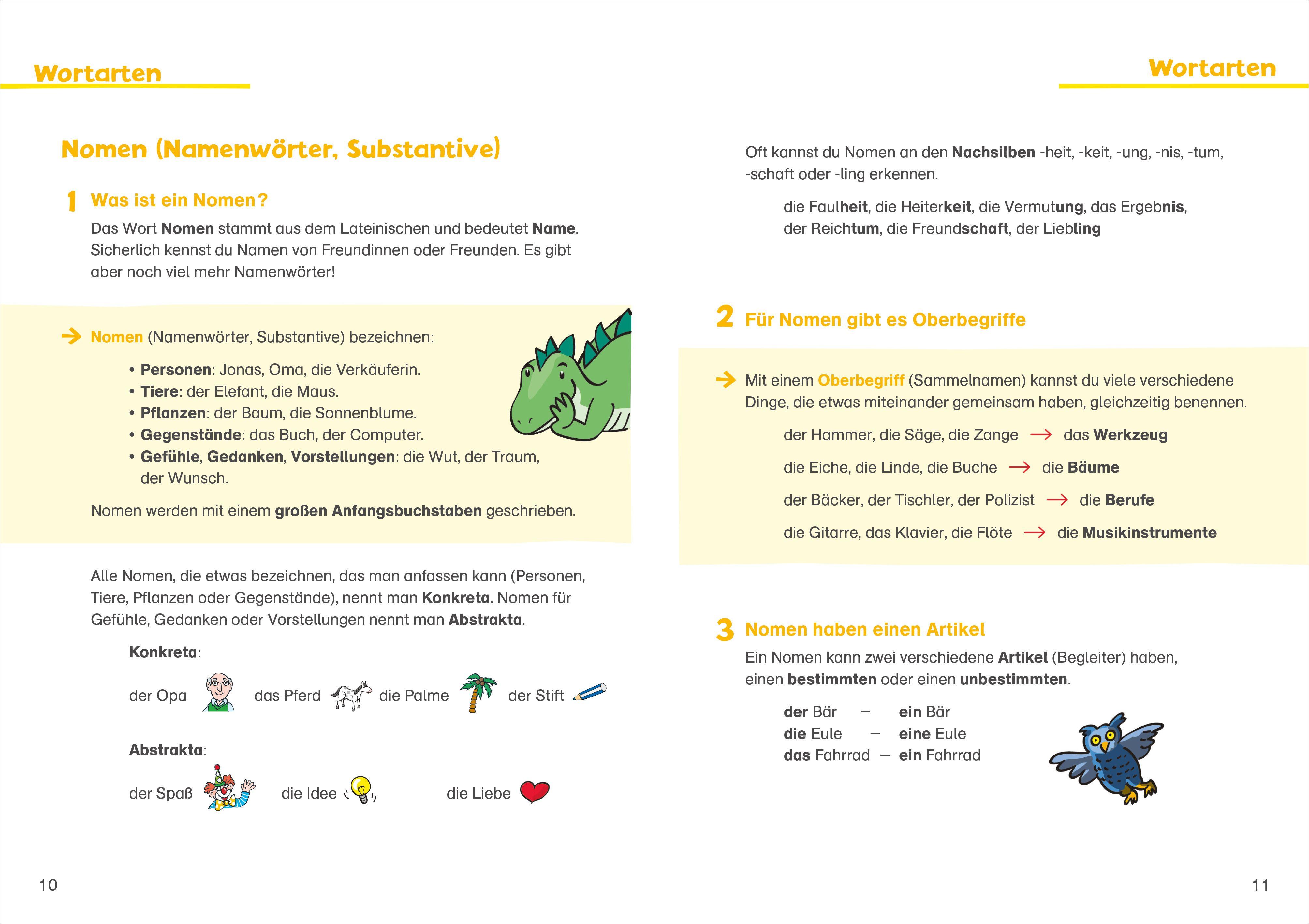 Beispielinhalt (Bild) Grundschulwissen zum Nachschlagen. Mathe und Deutsch 1.-4. Klasse