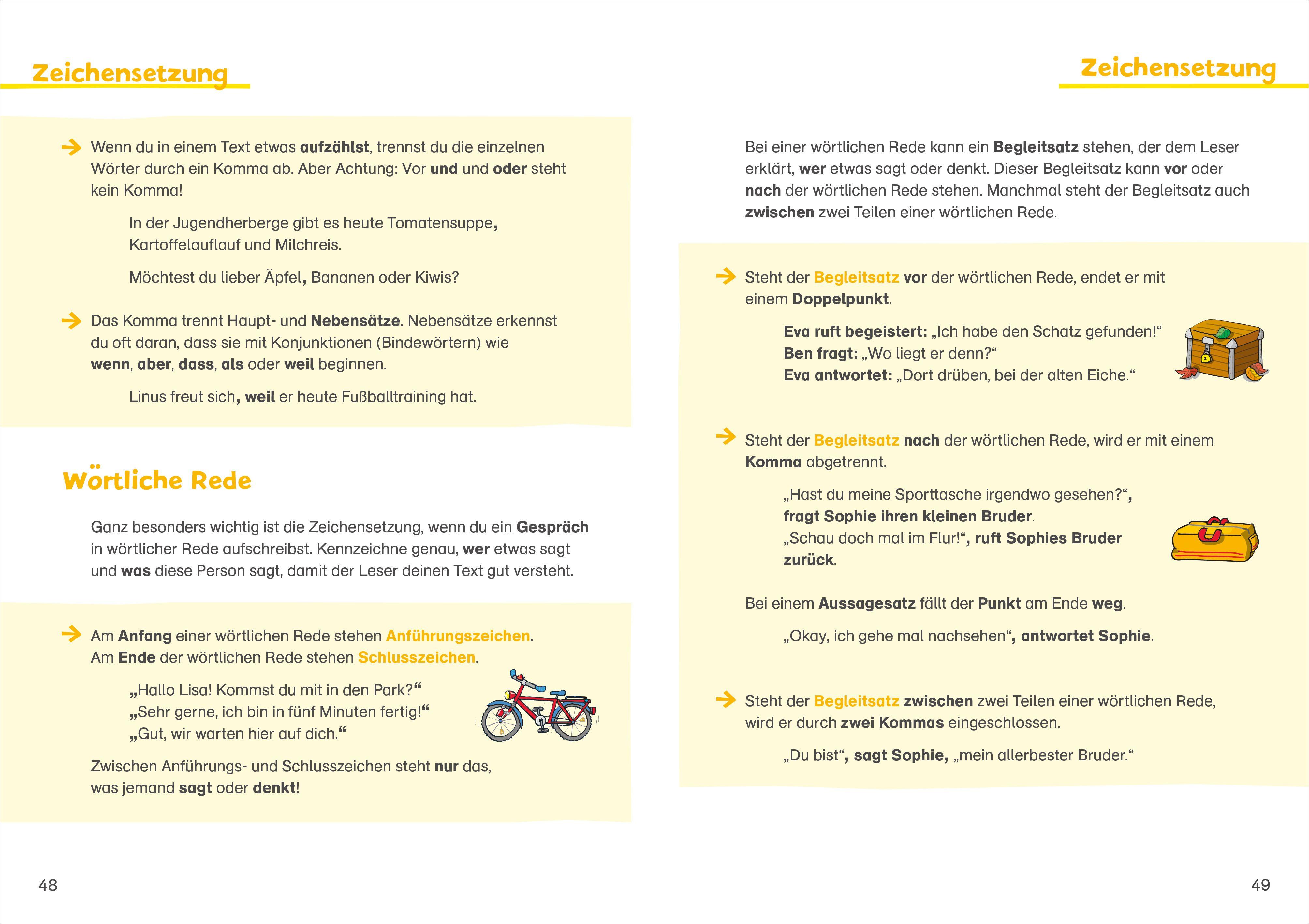 Beispielinhalt (Bild) Grundschulwissen zum Nachschlagen. Mathe und Deutsch 1.-4. Klasse