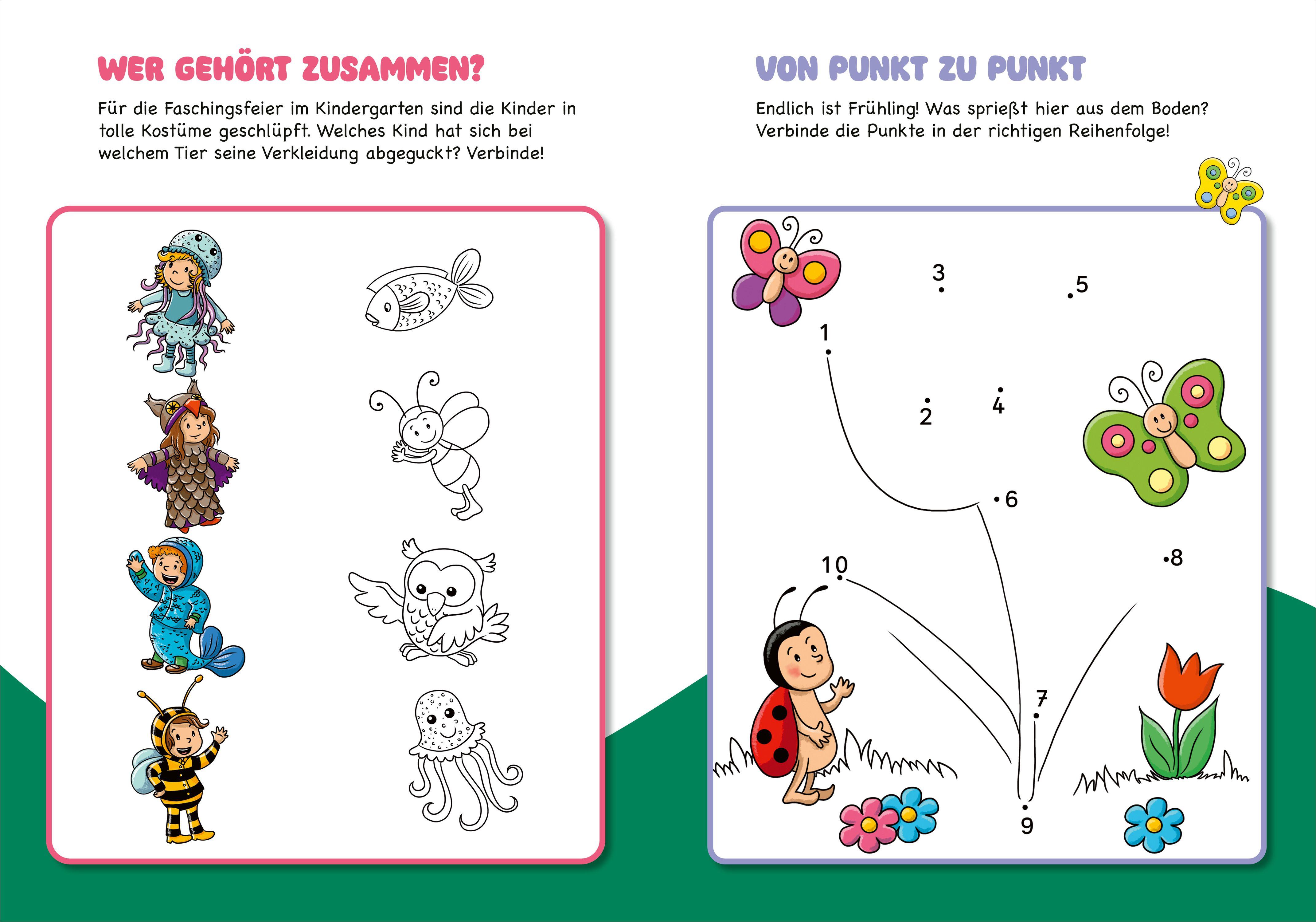 Beispielinhalt (Bild) Malen und Rätseln für Kindergartenkinder. Jahreszeiten