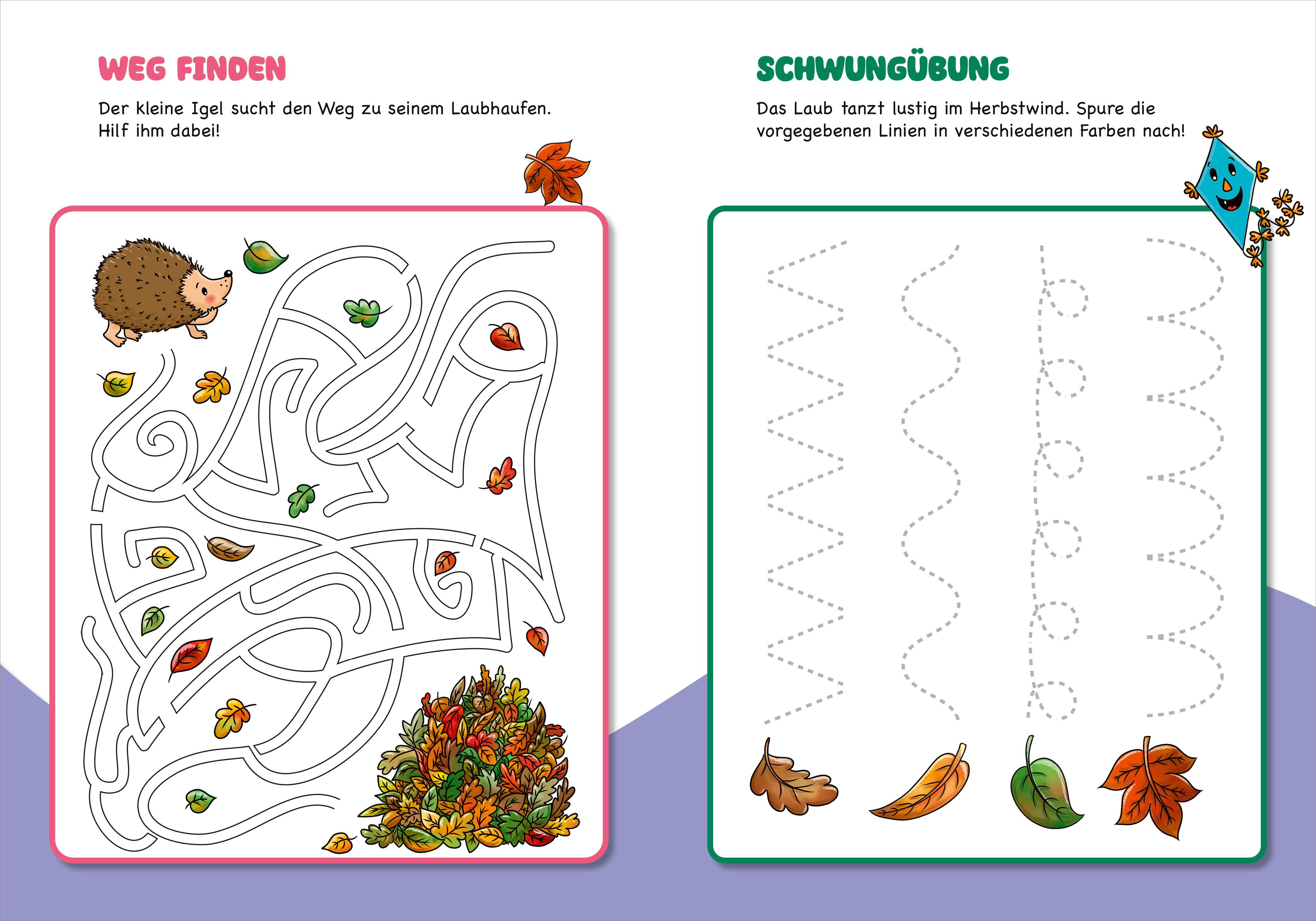 Beispielinhalt (Bild) Malen und Rätseln für Kindergartenkinder. Jahreszeiten