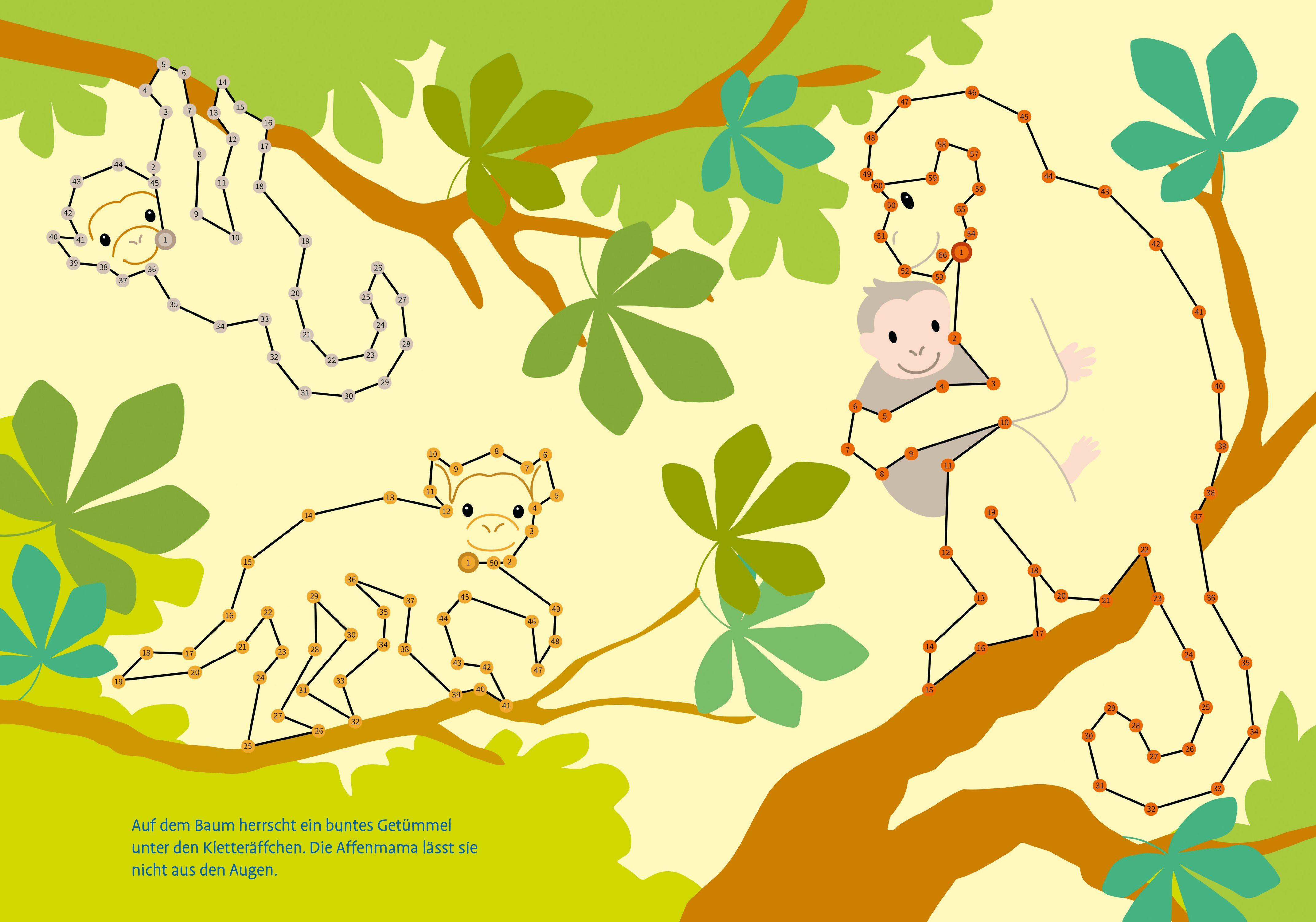 Beispielinhalt (Bild) Total bunt von Punkt zu Punkt. Tierkinder. Von 1 bis 100