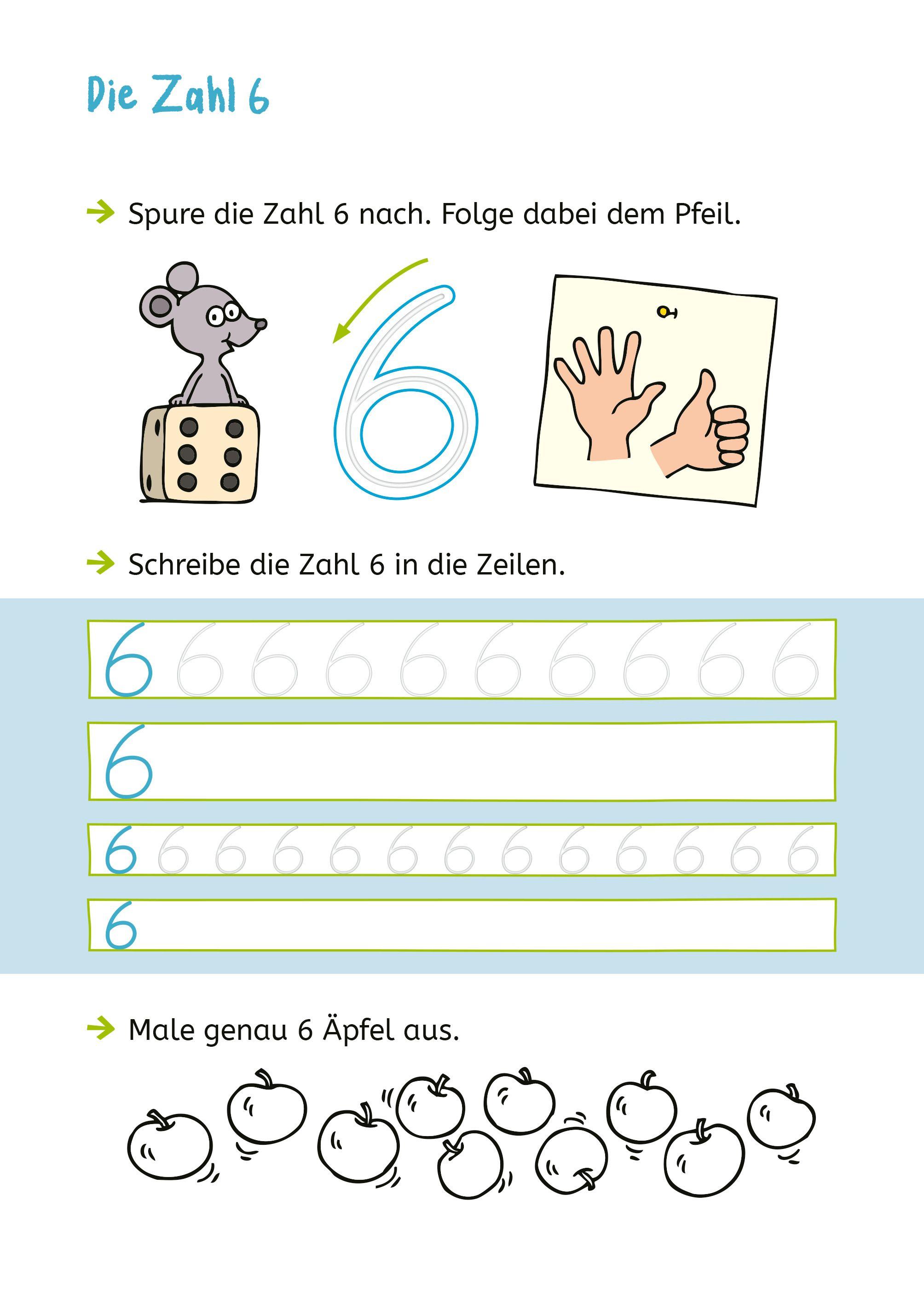 Beispielinhalt (Bild) LERNSTERN. Zahlen schreiben mit Spurrillen