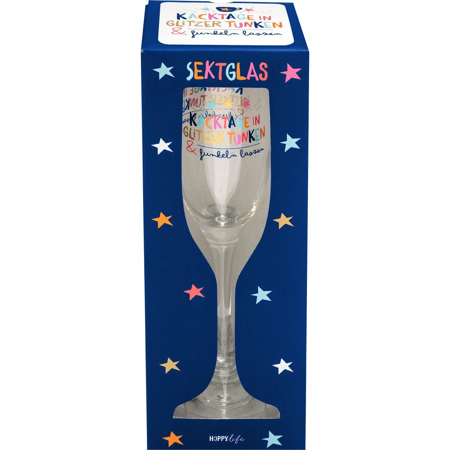 Vorderes Coverbild Sektglas "Kacktage in Glitzer tunken & funkeln lassen"