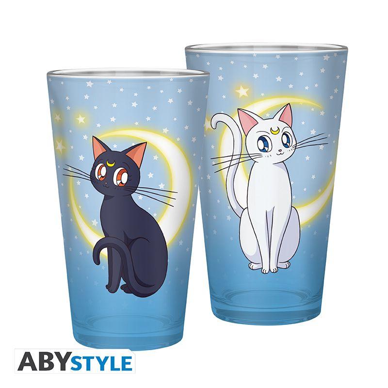 Beispielinhalt (Bild) SAILOR MOON - Large Glass - 400ml - Luna & Artemis