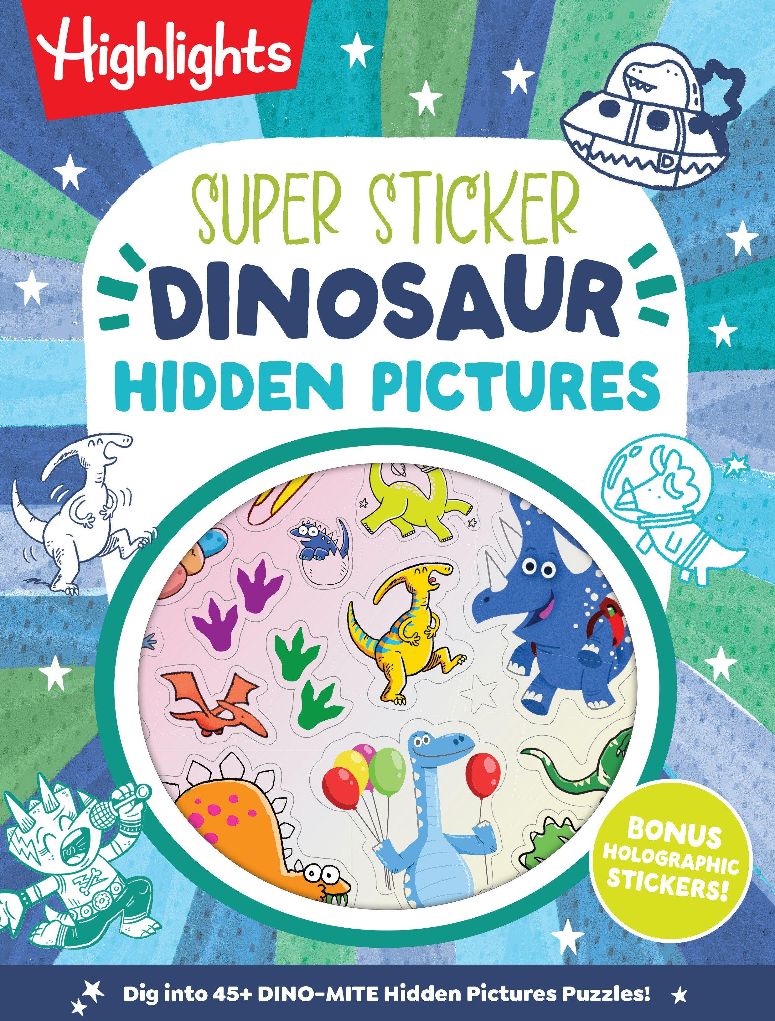 Vorderes Coverbild Super Sticker Dinosaur Hidden Pictures