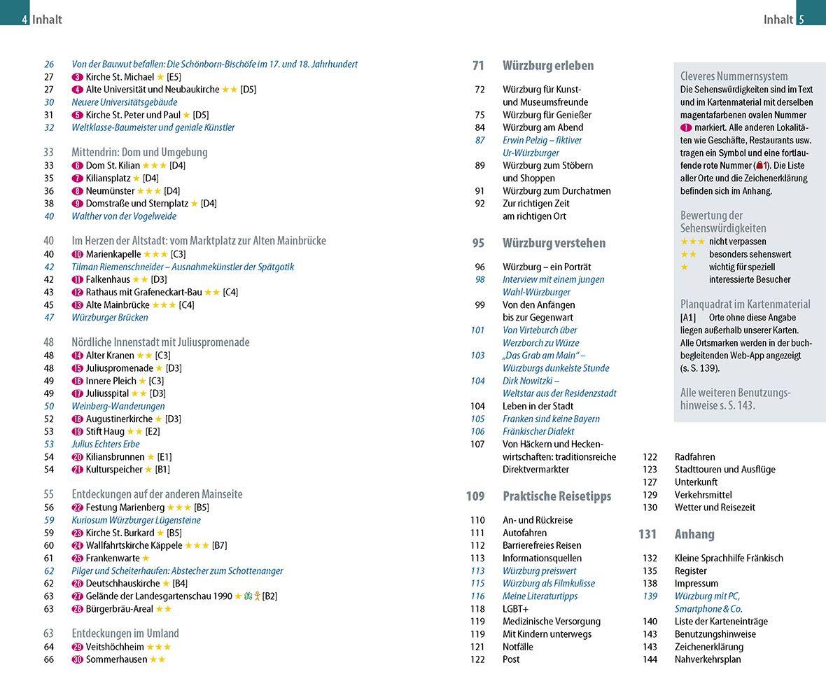 Beispielinhalt (Bild) Reise Know-How CityTrip Würzburg