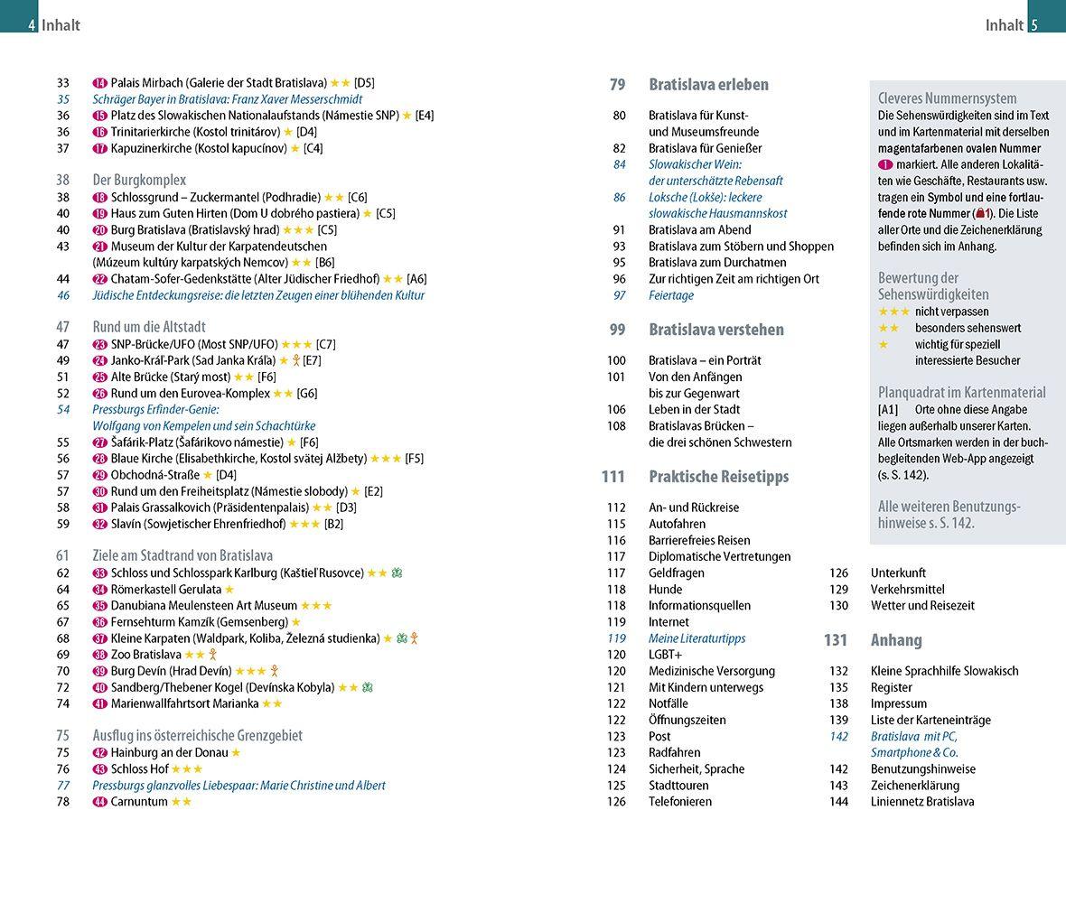 Beispielinhalt (Bild) Reise Know-How CityTrip Bratislava / Pressburg