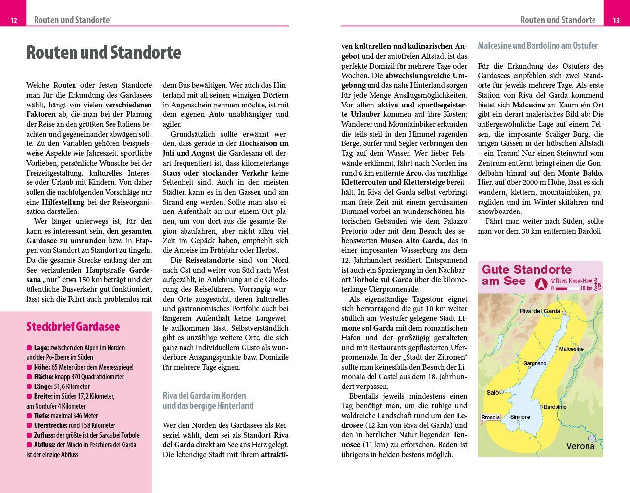 Beispielinhalt (Bild) Reise Know-How Reiseführer Gardasee mit Verona und Brescia