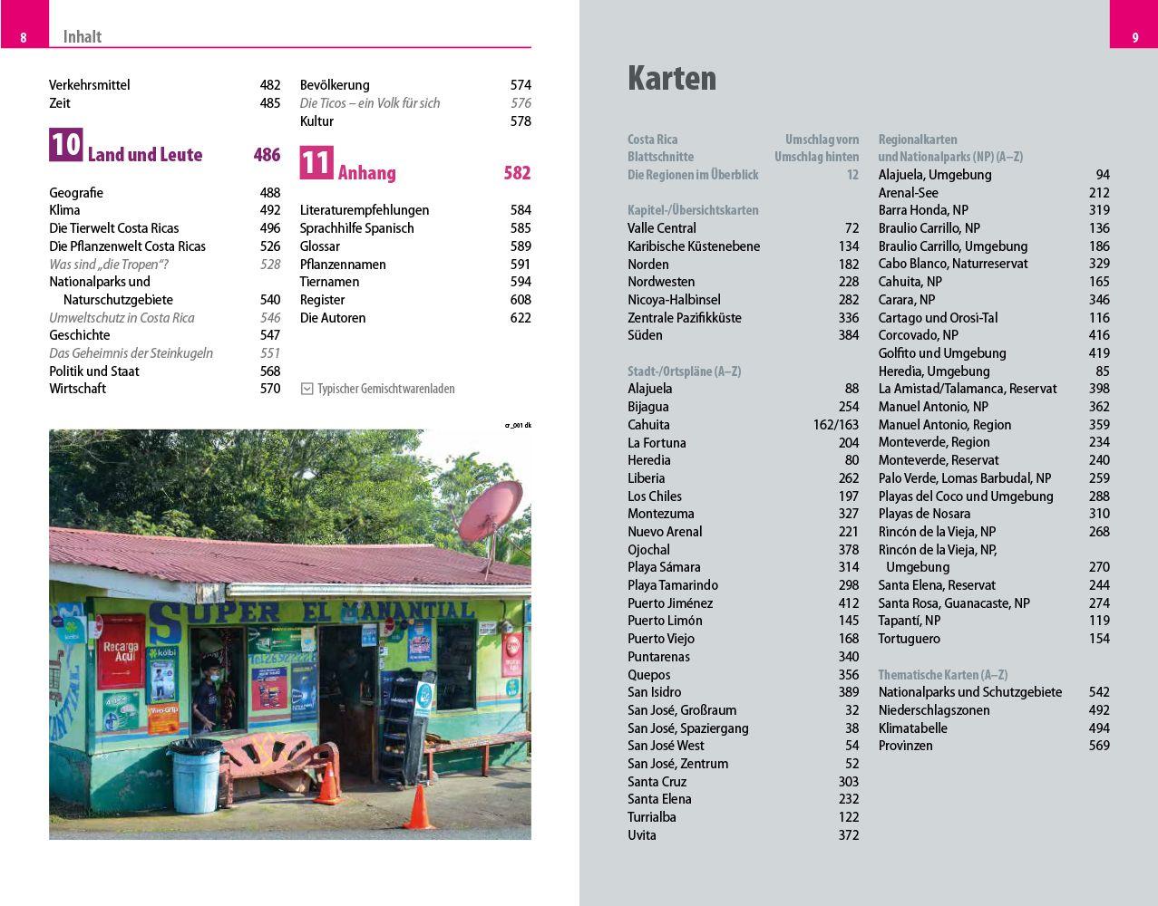 Beispielinhalt (Bild) Reise Know-How Reiseführer Costa Rica