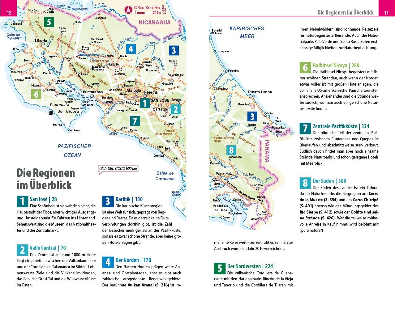 Beispielinhalt (Bild) Reise Know-How Reiseführer Costa Rica