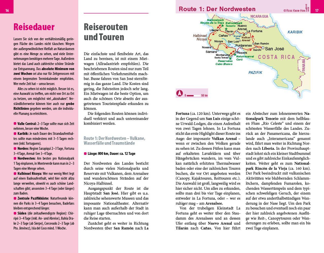 Beispielinhalt (Bild) Reise Know-How Reiseführer Costa Rica