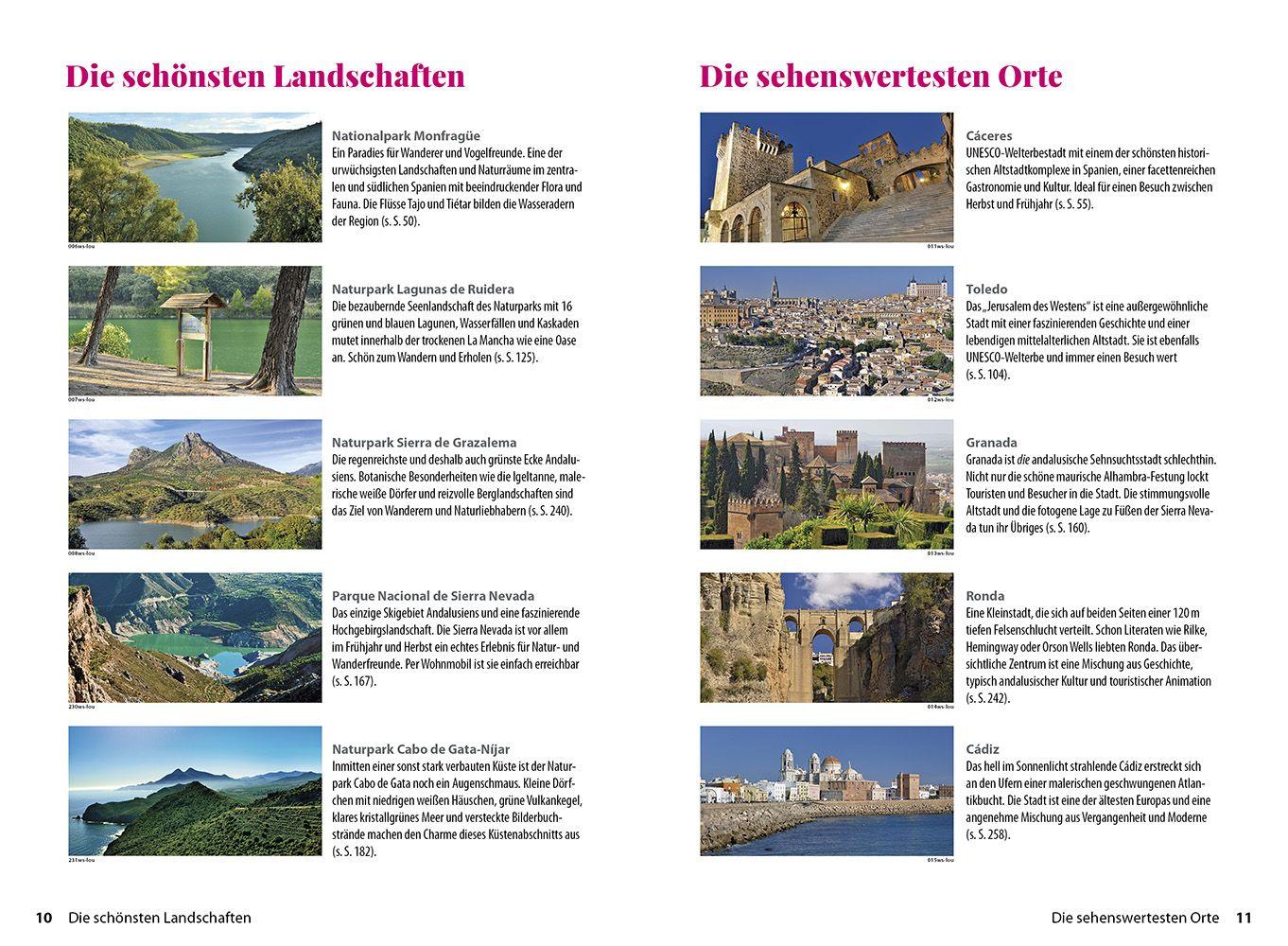 Beispielinhalt (Bild) Reise Know-How Wohnmobil-Tourguide Südspanien: Andalusien, Extremadura, Kastilien-La Mancha