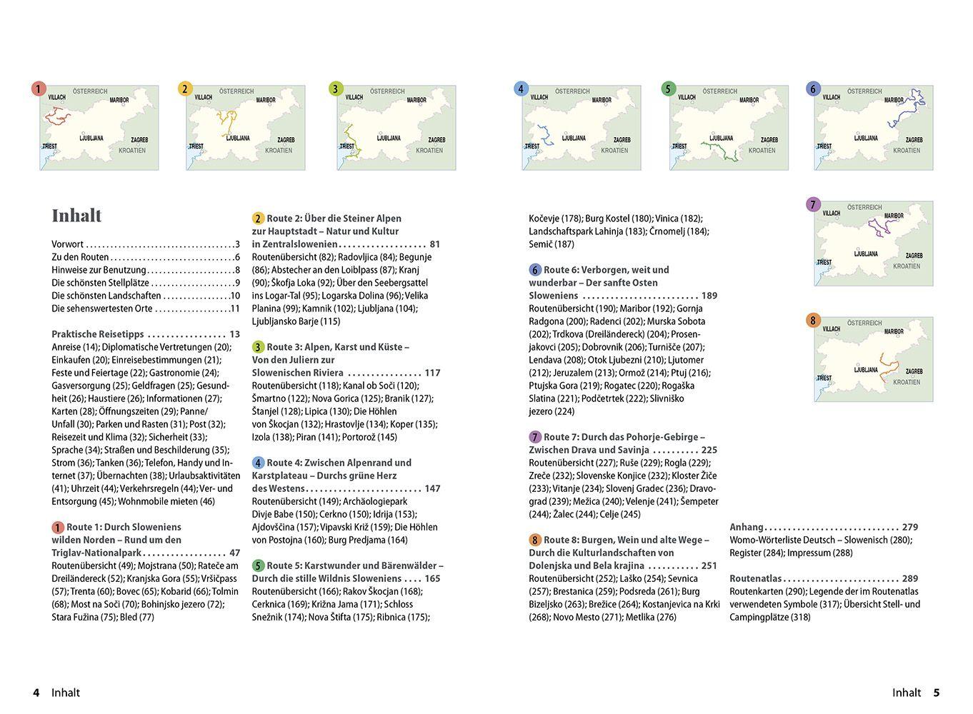Beispielinhalt (Bild) Reise Know-How Wohnmobil-Tourguide Slowenien