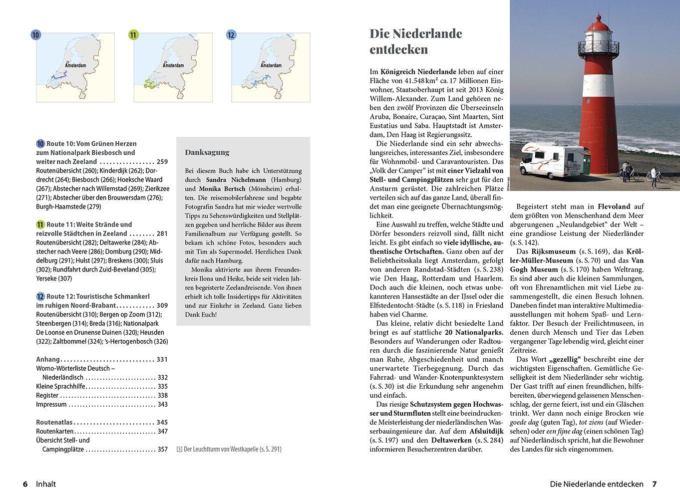 Beispielinhalt (Bild) Reise Know-How Wohnmobil-Tourguide Niederlande